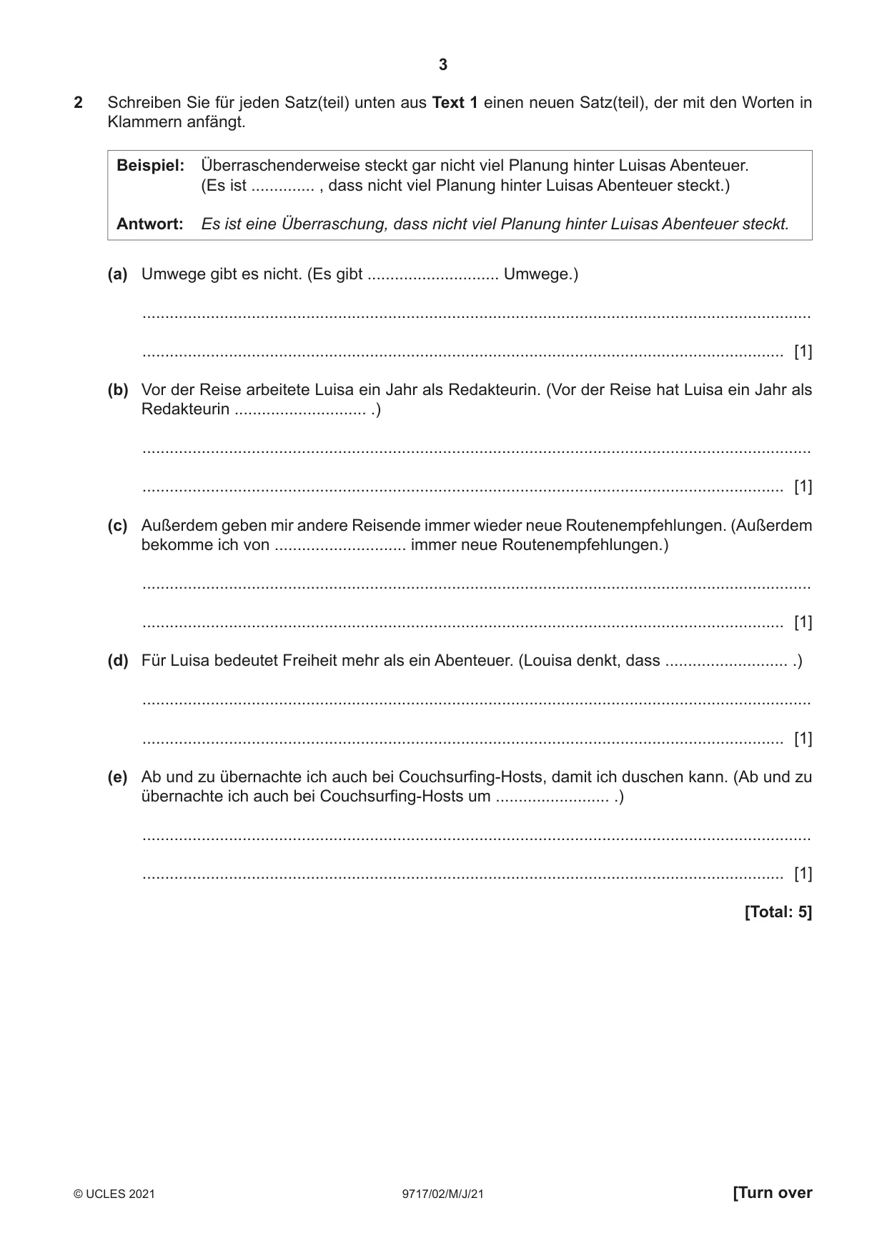 Cambridge A Level German (A Level only) 9717 2021 May/June Paper 2 · Variant 0 question paper, page 3 of 12