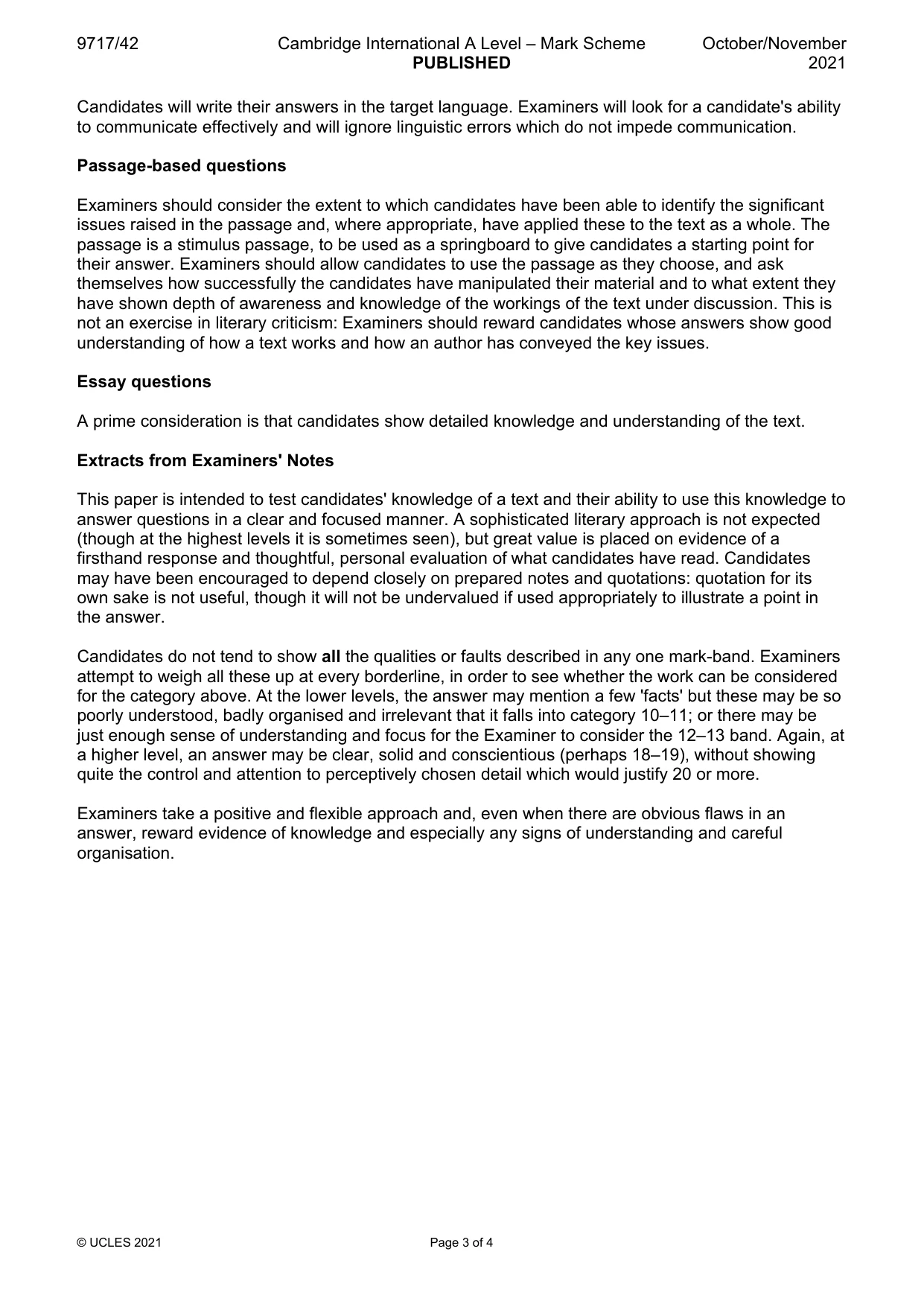Mark scheme, page 3 of 4