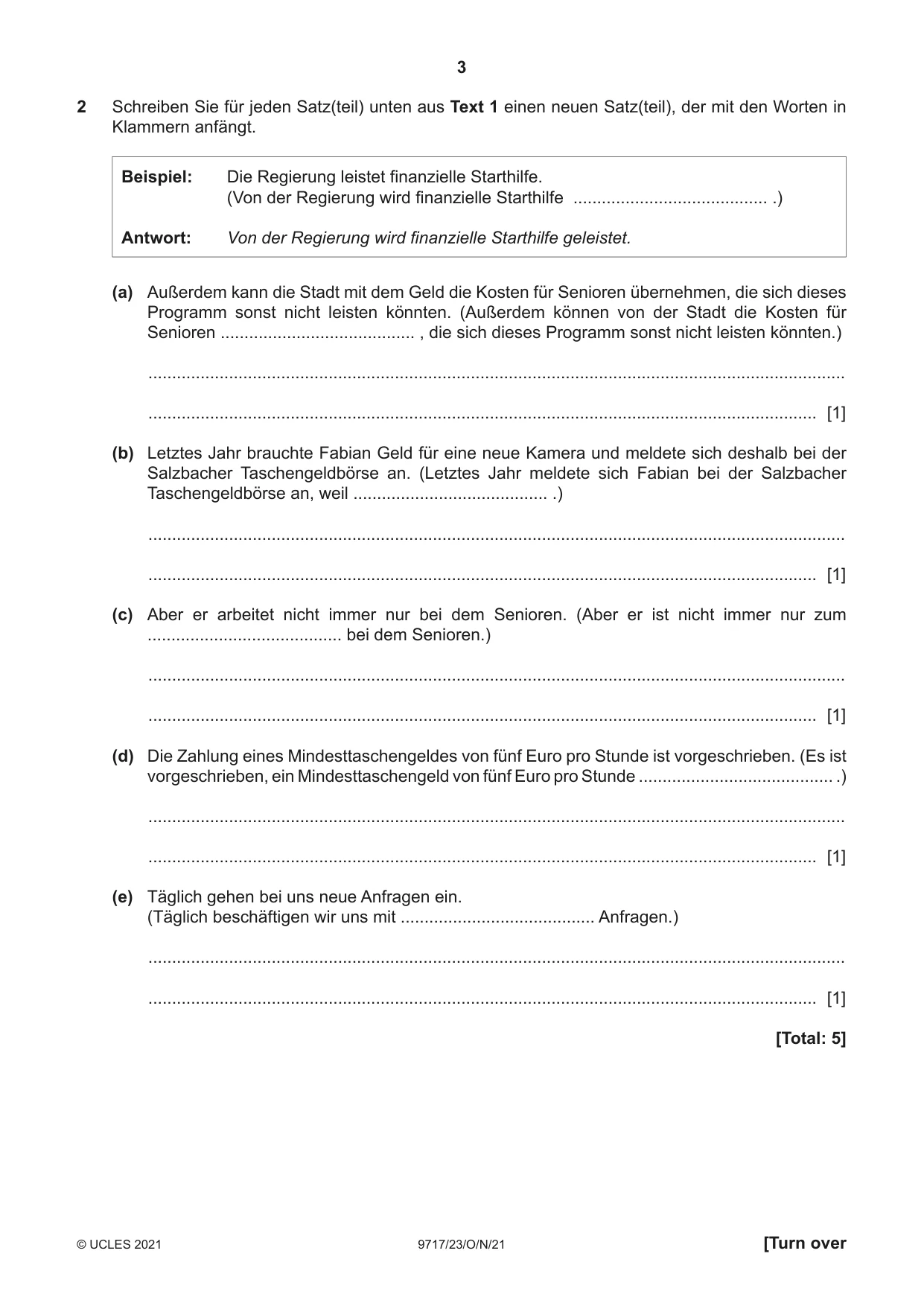 Cambridge A Level German (A Level only) 9717 2021 Oct/Nov Paper 2 · Variant 3 question paper, page 3 of 12