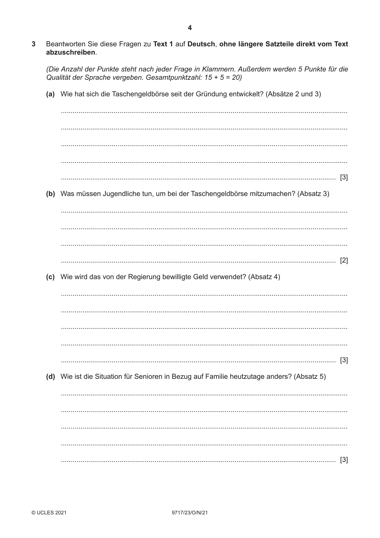 Cambridge A Level German (A Level only) 9717 2021 Oct/Nov Paper 2 · Variant 3 question paper, page 4 of 12