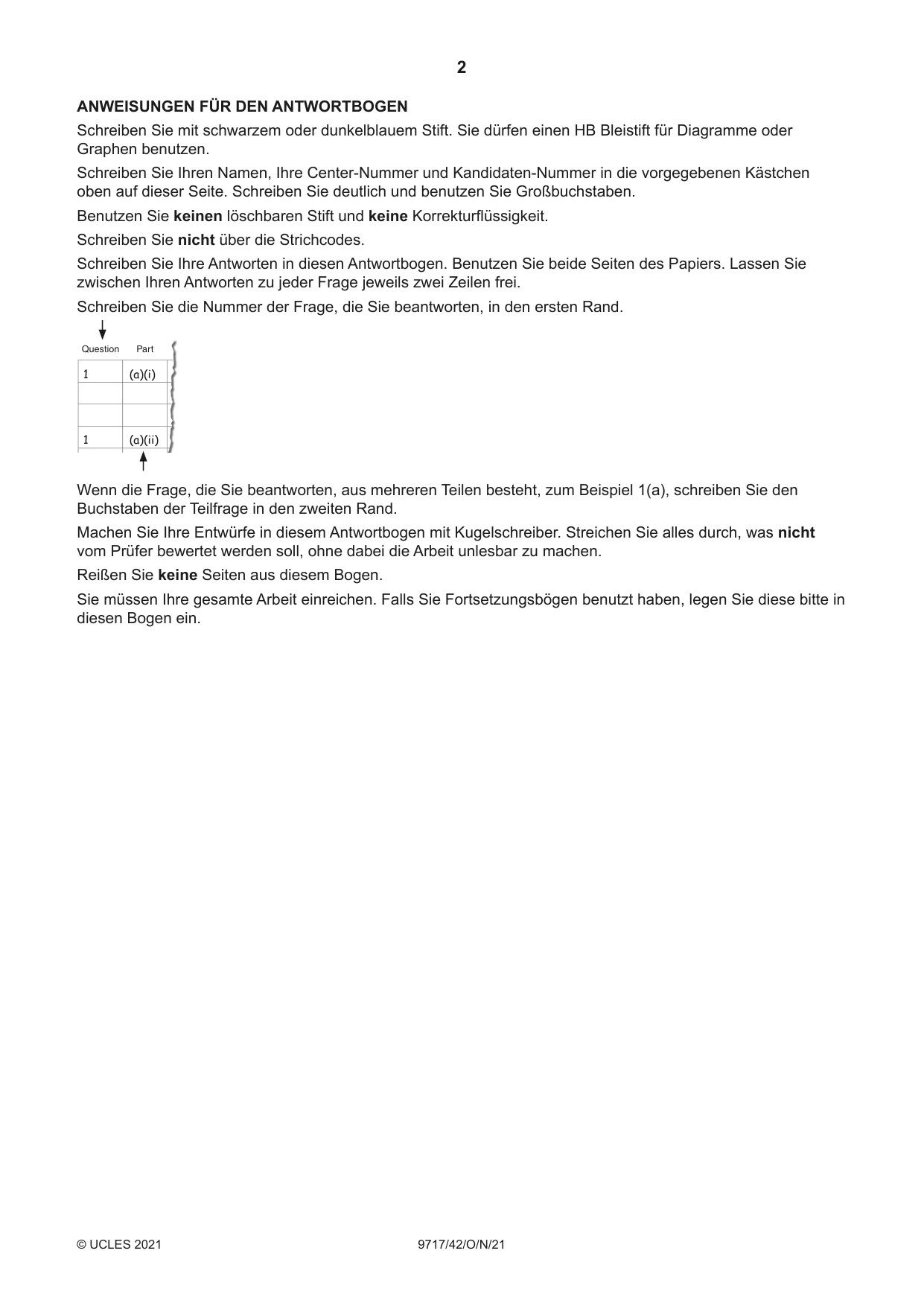 Cambridge A Level German (A Level only) 9717 2021 Oct/Nov Paper 4 · Variant 2 question paper, page 2 of 8
