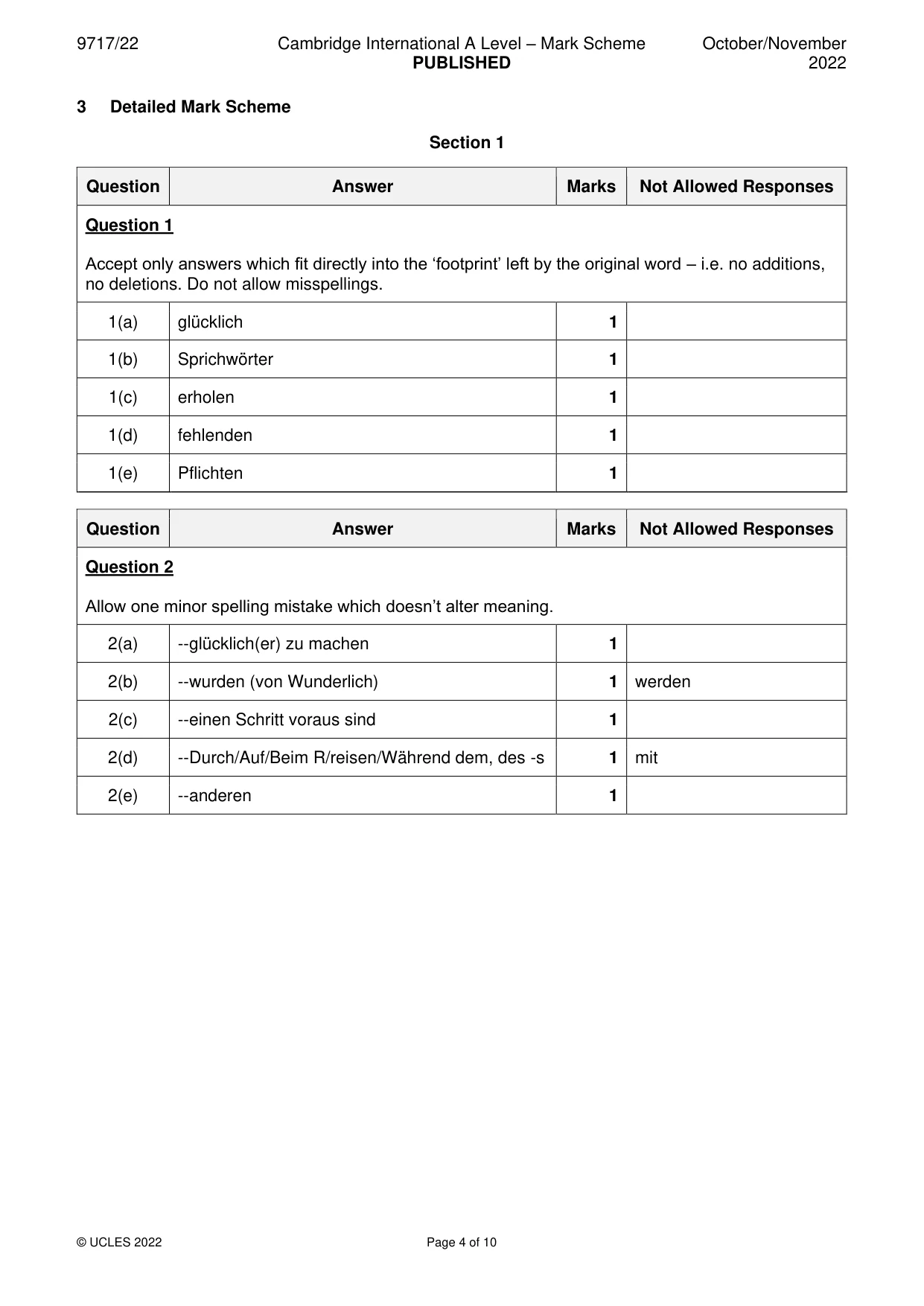 Mark scheme, page 4 of 10