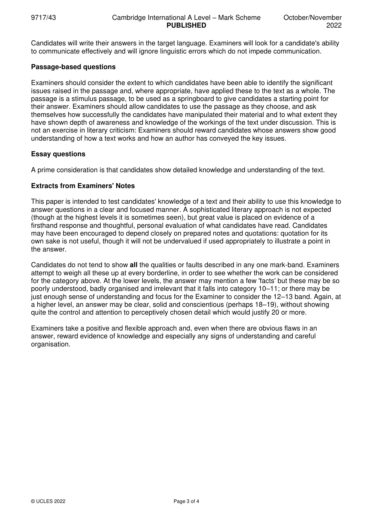 Mark scheme, page 3 of 4