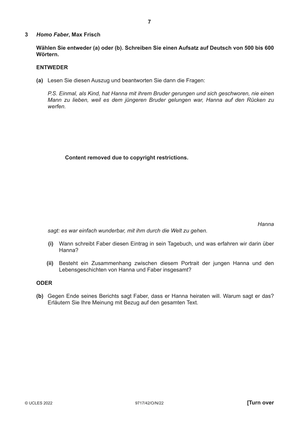 Cambridge A Level German (A Level only) 9717 2022 Oct/Nov Paper 4 · Variant 2 question paper, page 7 of 8