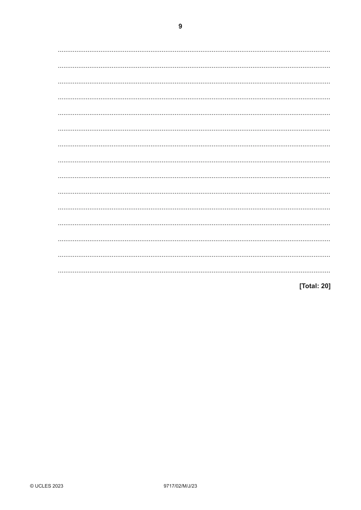 Cambridge A Level German (A Level only) 9717 2023 May/June Paper 2 · Variant 0 question paper, page 9 of 12