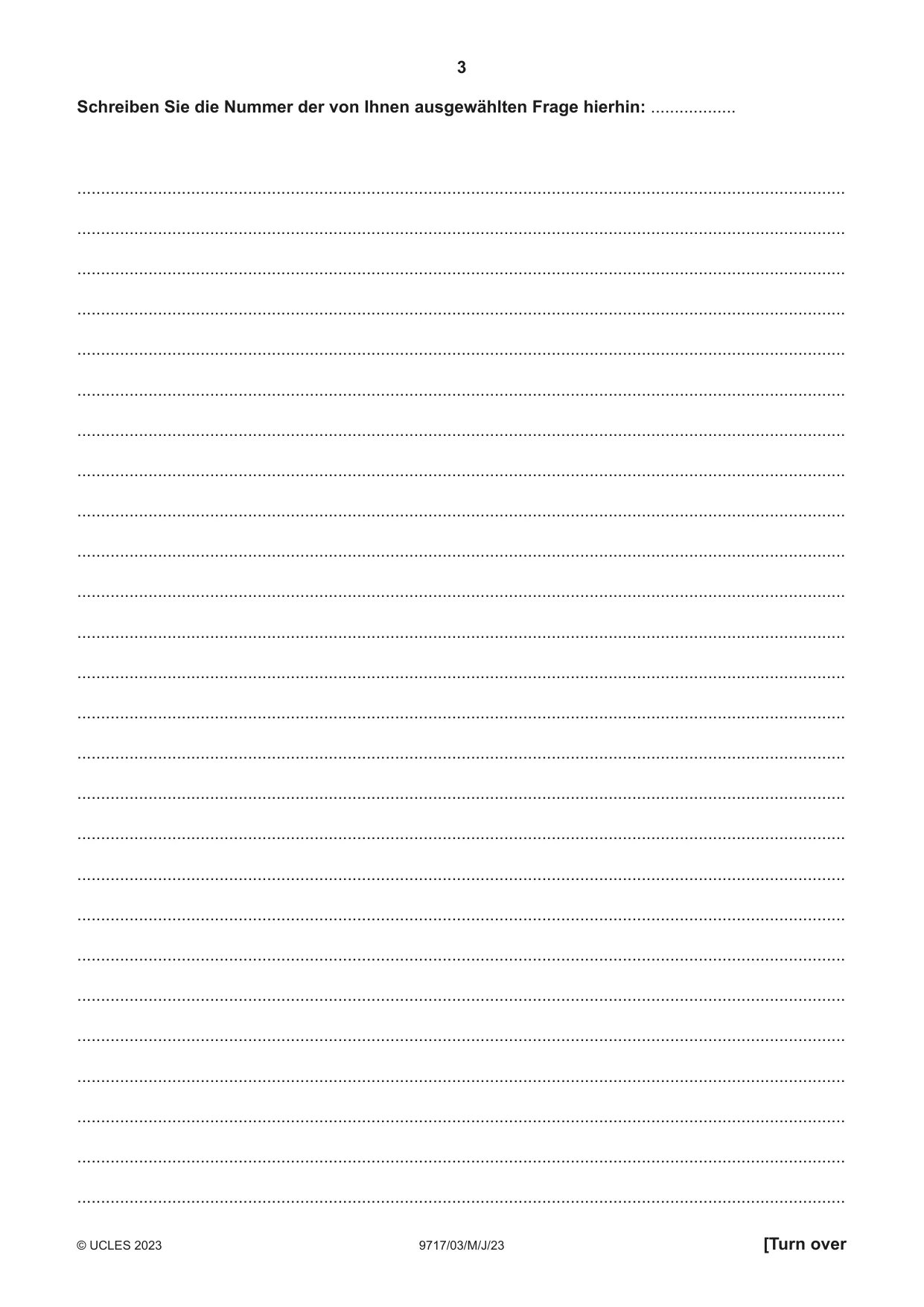Cambridge A Level German (A Level only) 9717 2023 May/June Paper 3 · Variant 0 question paper, page 3 of 8