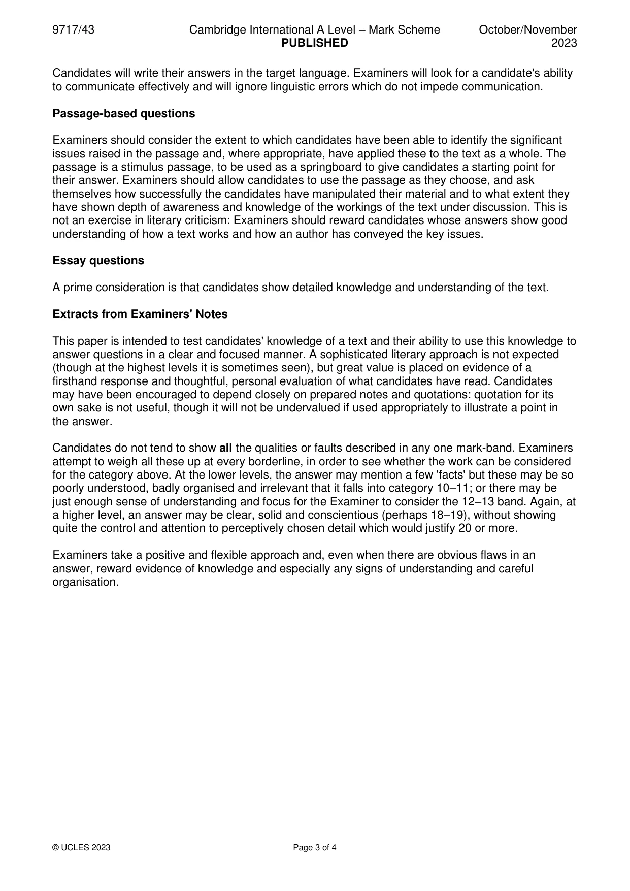 Mark scheme, page 3 of 4