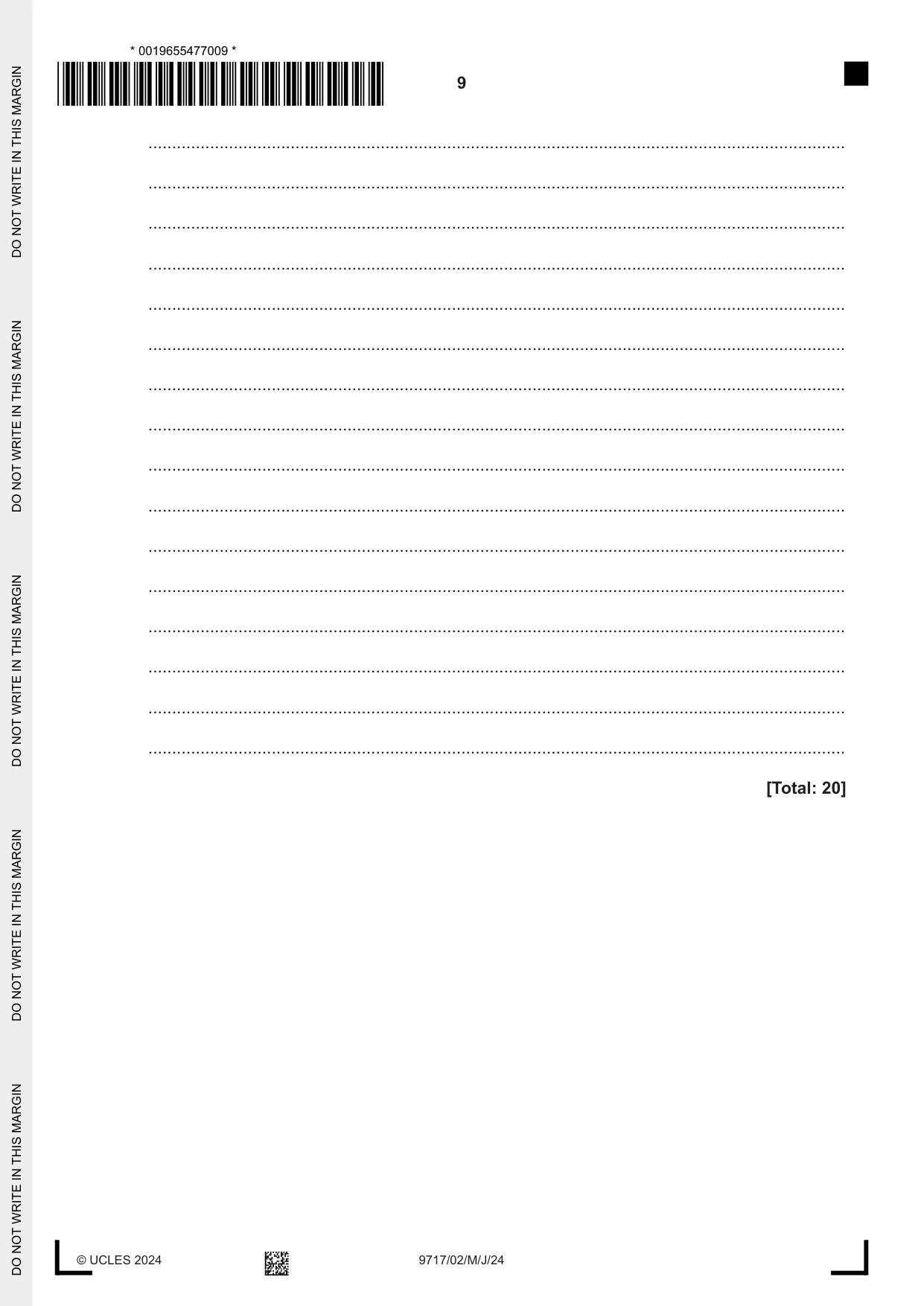 Cambridge A Level German (A Level only) 9717 2024 May/June Paper 2 · Variant 0 question paper, page 9 of 12