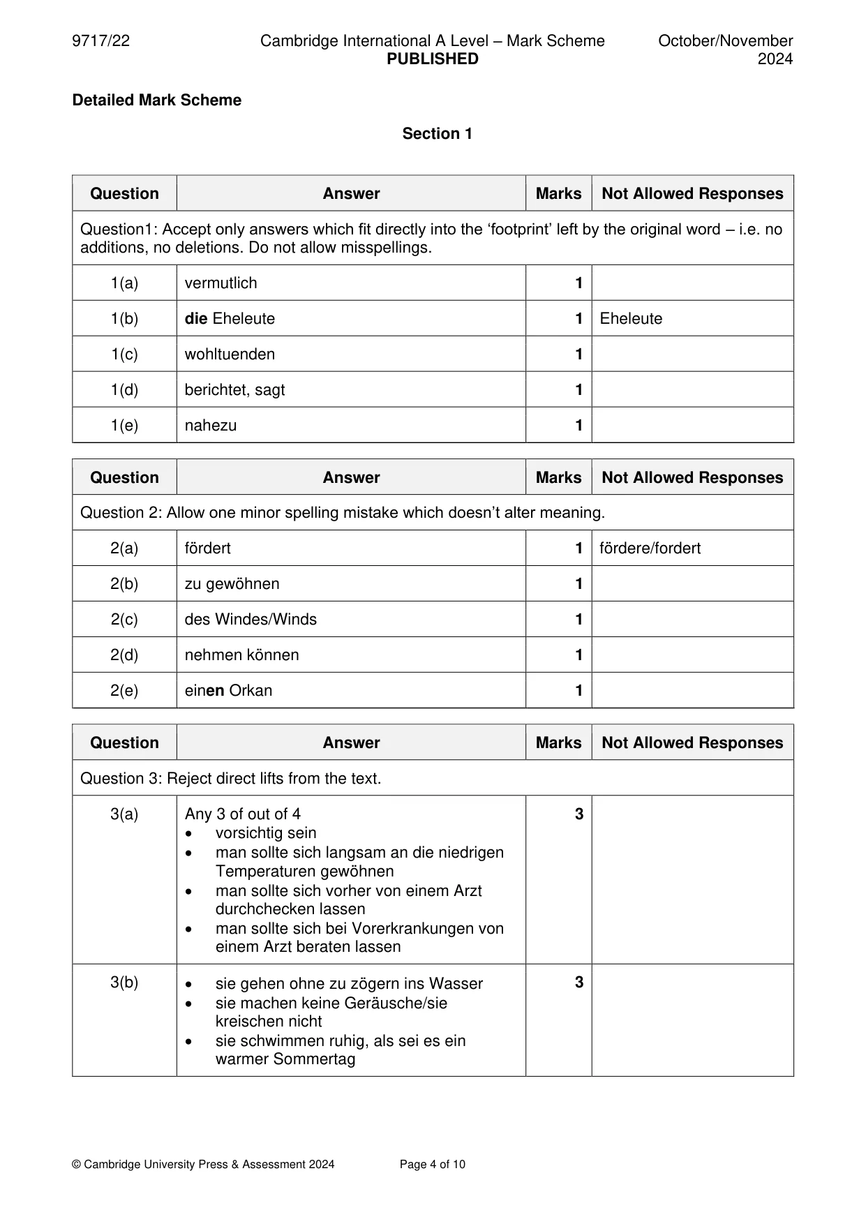 Mark scheme, page 4 of 10