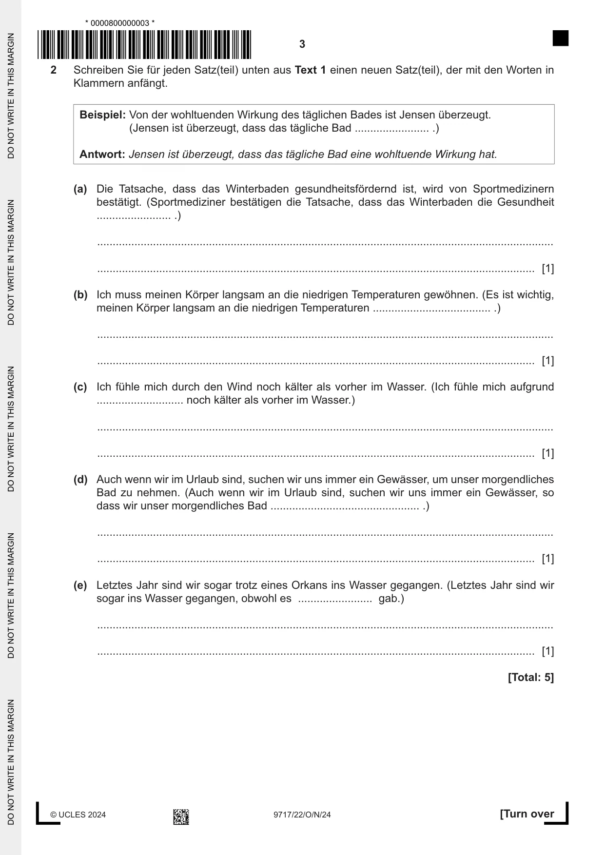 Cambridge A Level German (A Level only) 9717 2024 Oct/Nov Paper 2 · Variant 2 question paper, page 3 of 12