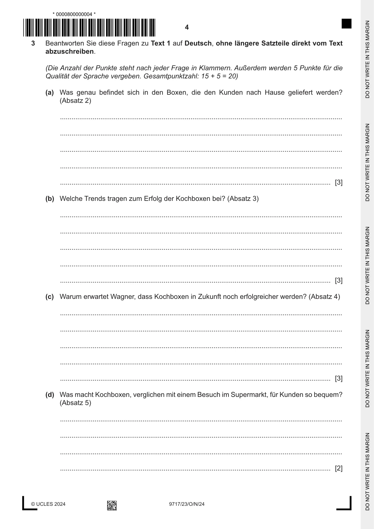 Cambridge A Level German (A Level only) 9717 2024 Oct/Nov Paper 2 · Variant 3 question paper, page 4 of 12