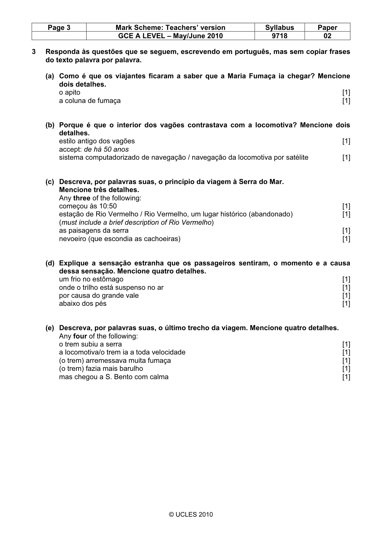 Mark scheme, page 3 of 7