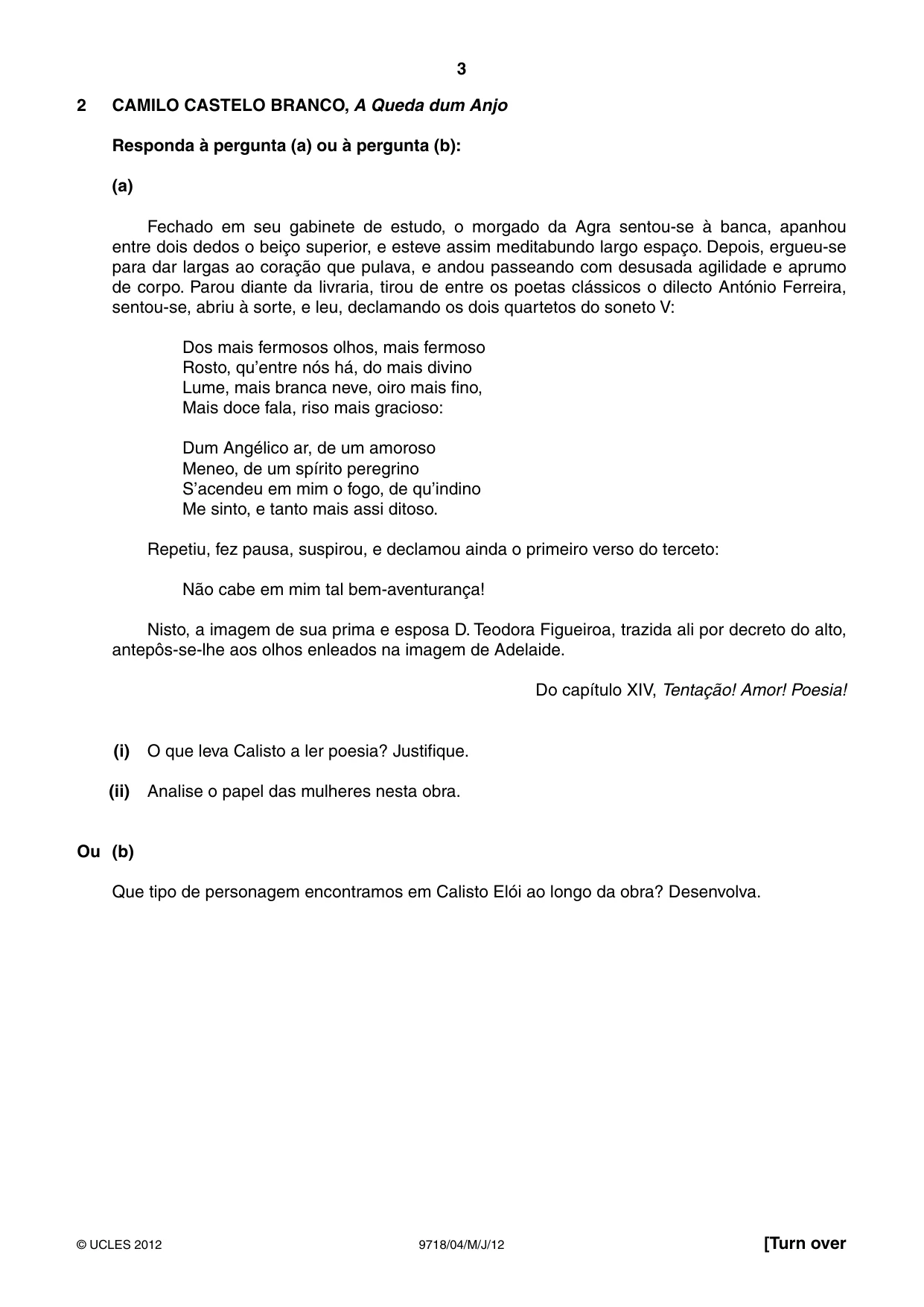 Cambridge A Level Portuguese (A Level only) 9718 2012 May/June Paper 4 · Variant 1 question paper, page 3 of 8