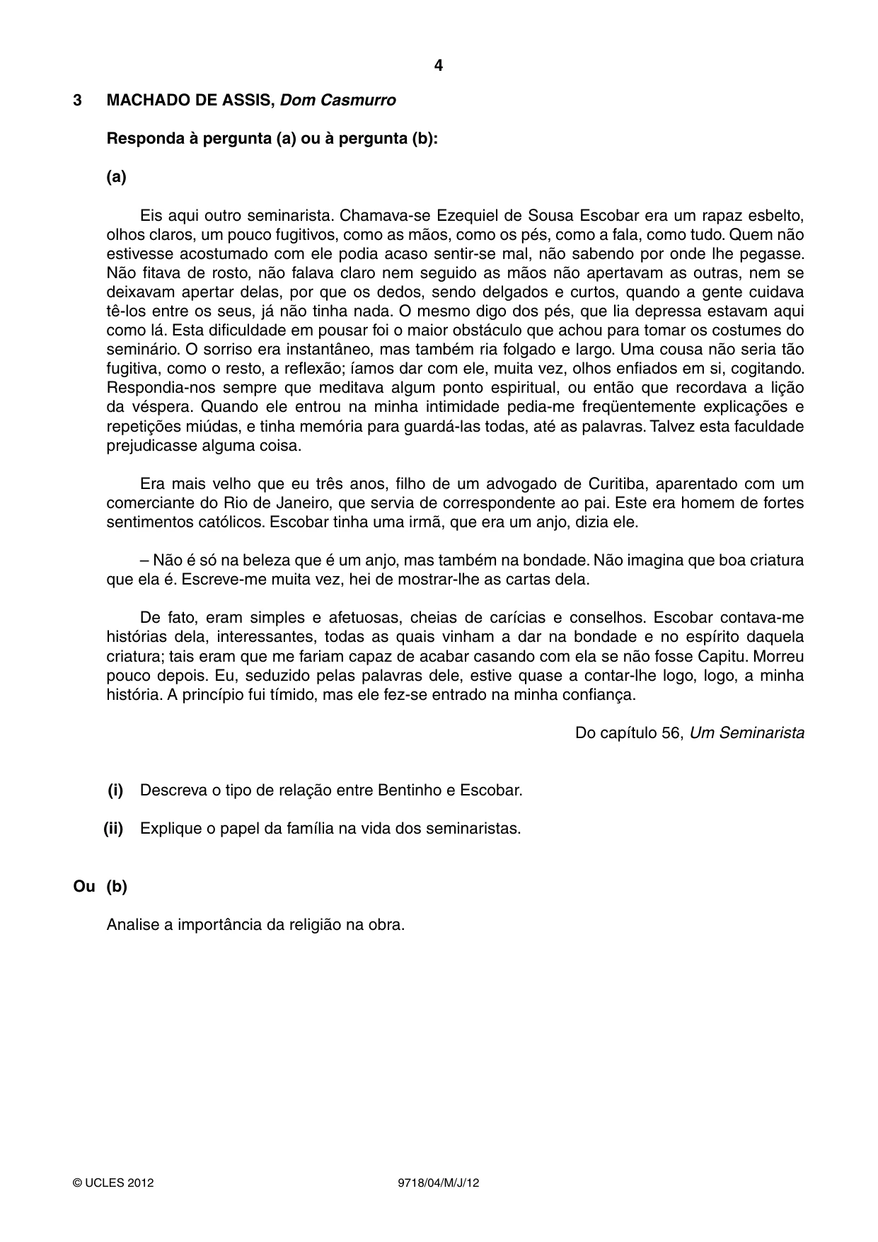Cambridge A Level Portuguese (A Level only) 9718 2012 May/June Paper 4 · Variant 1 question paper, page 4 of 8