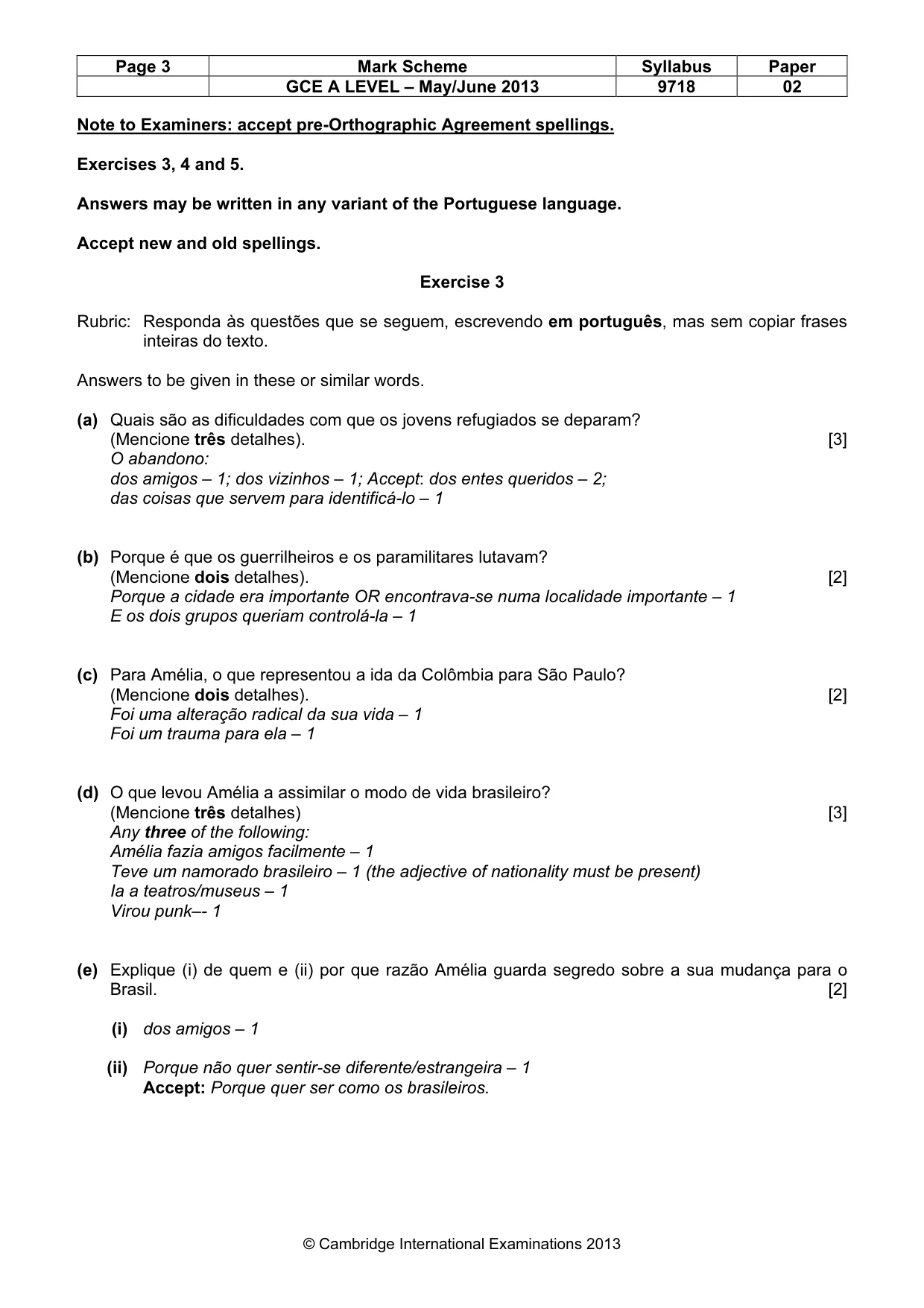 Mark scheme, page 3 of 9