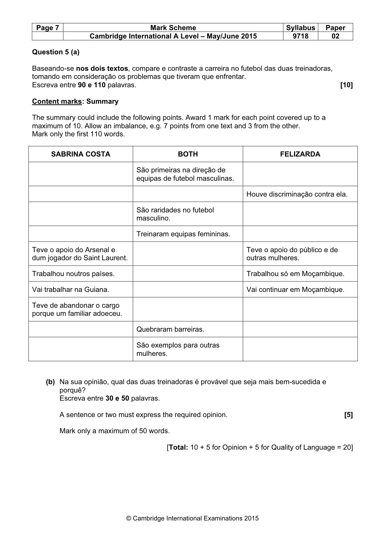 Mark scheme, page 7 of 9