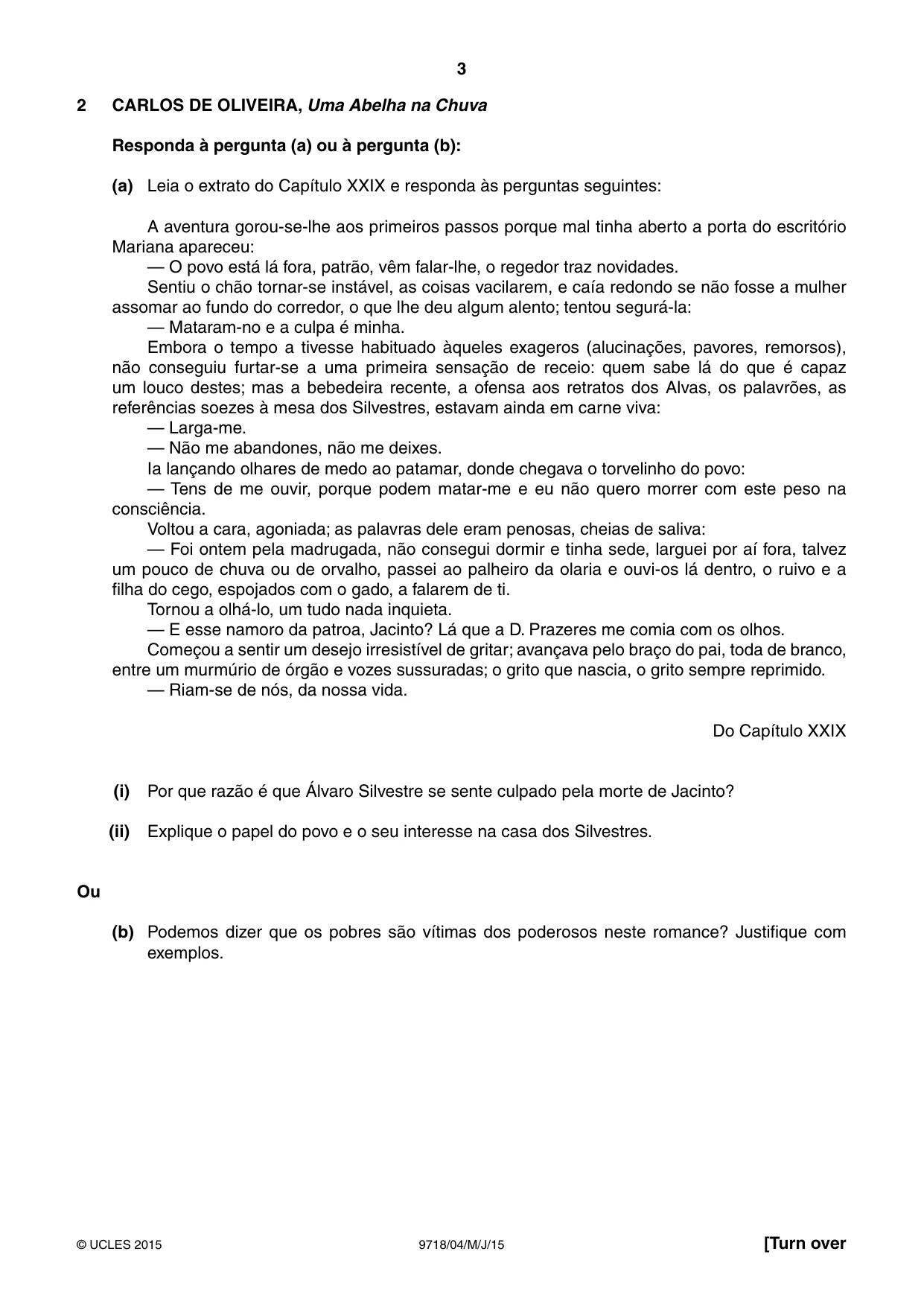 Cambridge A Level Portuguese (A Level only) 9718 2015 May/June Paper 4 · Variant 1 question paper, page 3 of 8