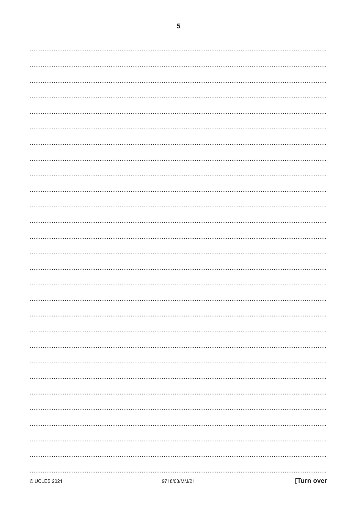 Cambridge A Level Portuguese (A Level only) 9718 2021 May/June Paper 3 · Variant 0 question paper, page 5 of 8