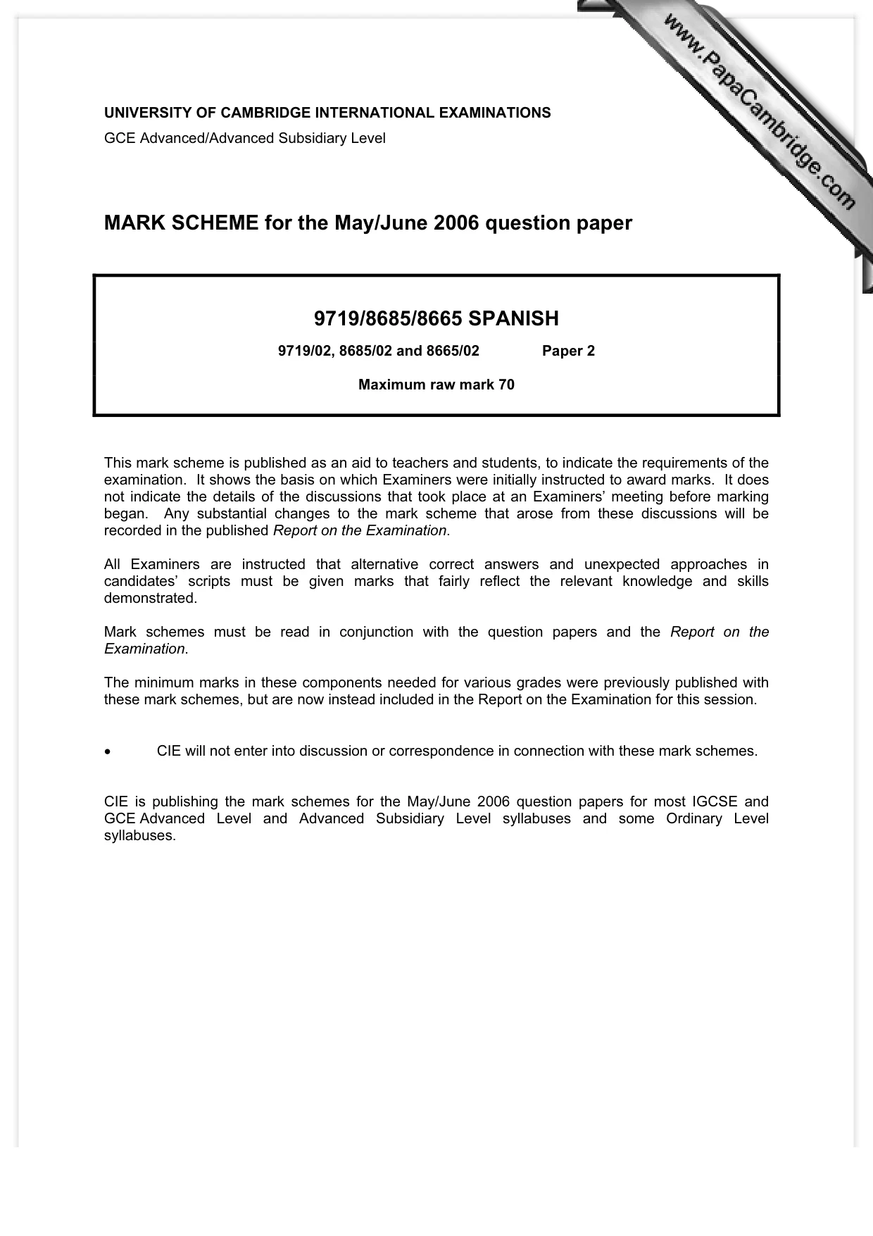 Mark scheme, page 1 of 8