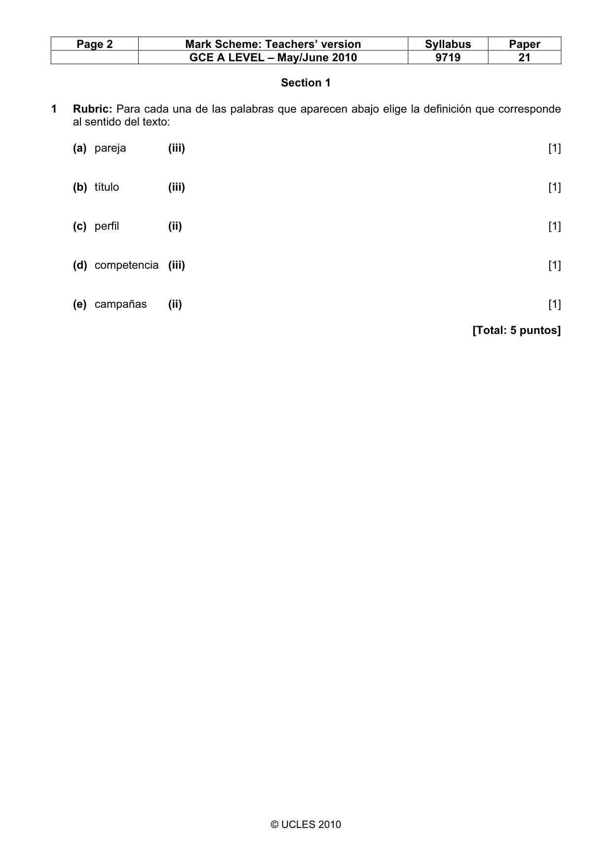 Mark scheme, page 2 of 10