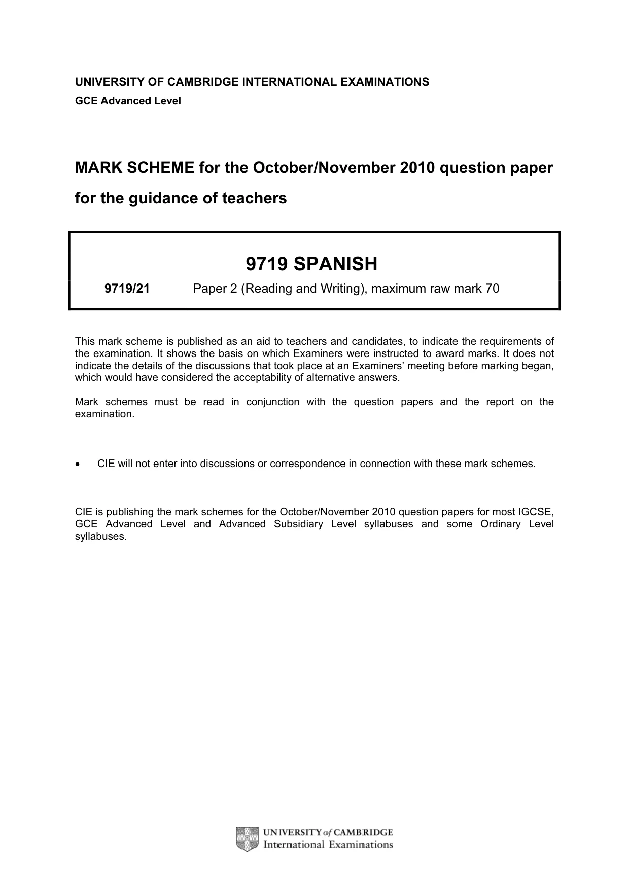 Mark scheme, page 1 of 8