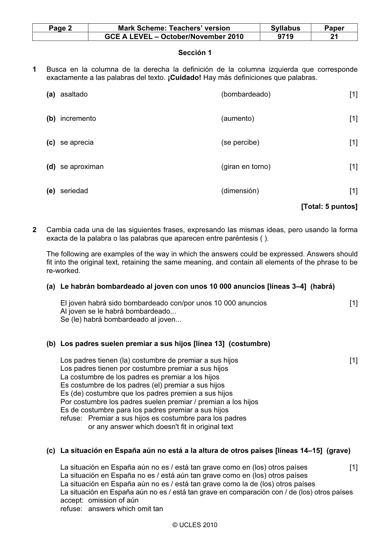 Mark scheme, page 2 of 8