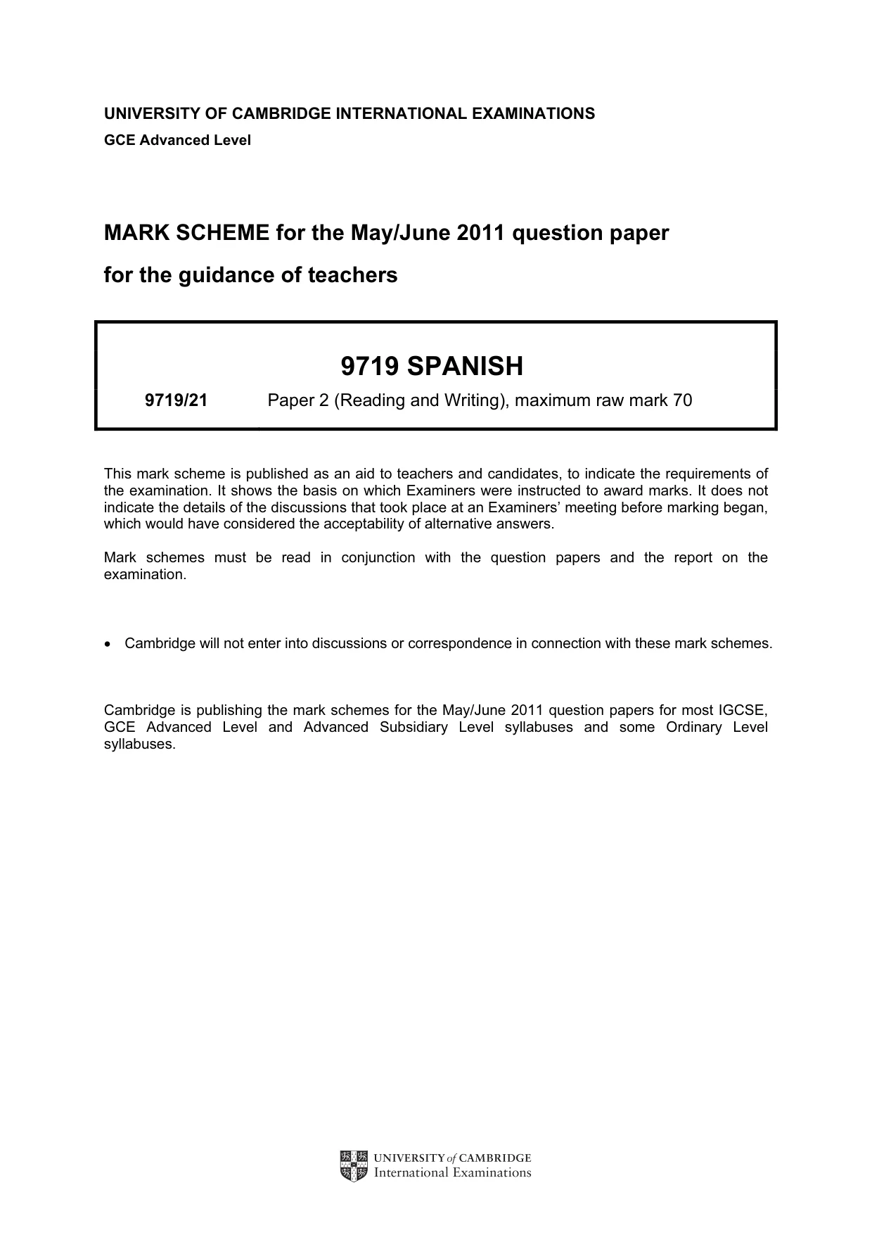 Mark scheme, page 1 of 9