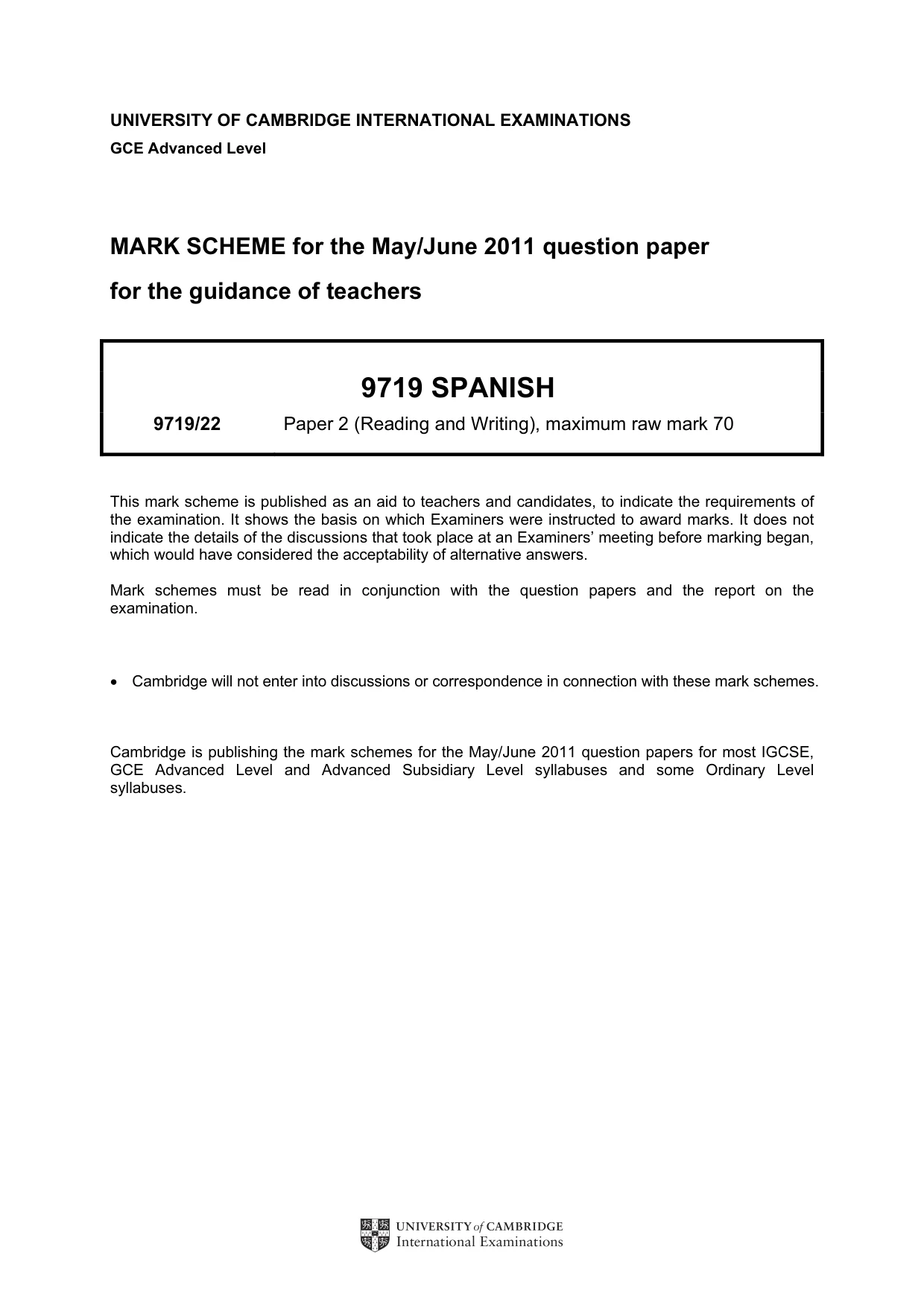 Mark scheme, page 1 of 9