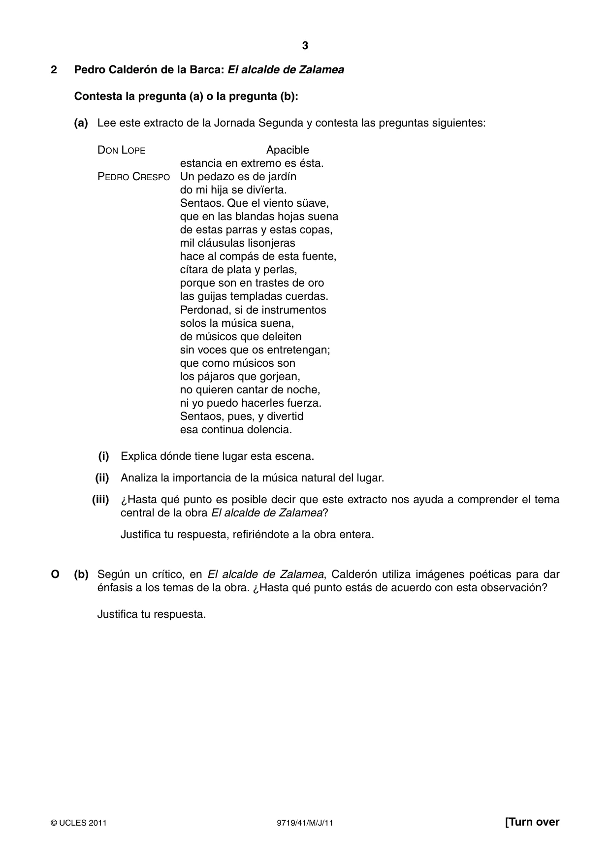 Cambridge A Level Spanish (A Level only) 9719 2011 May/June Paper 4 · Variant 1 question paper, page 3 of 8