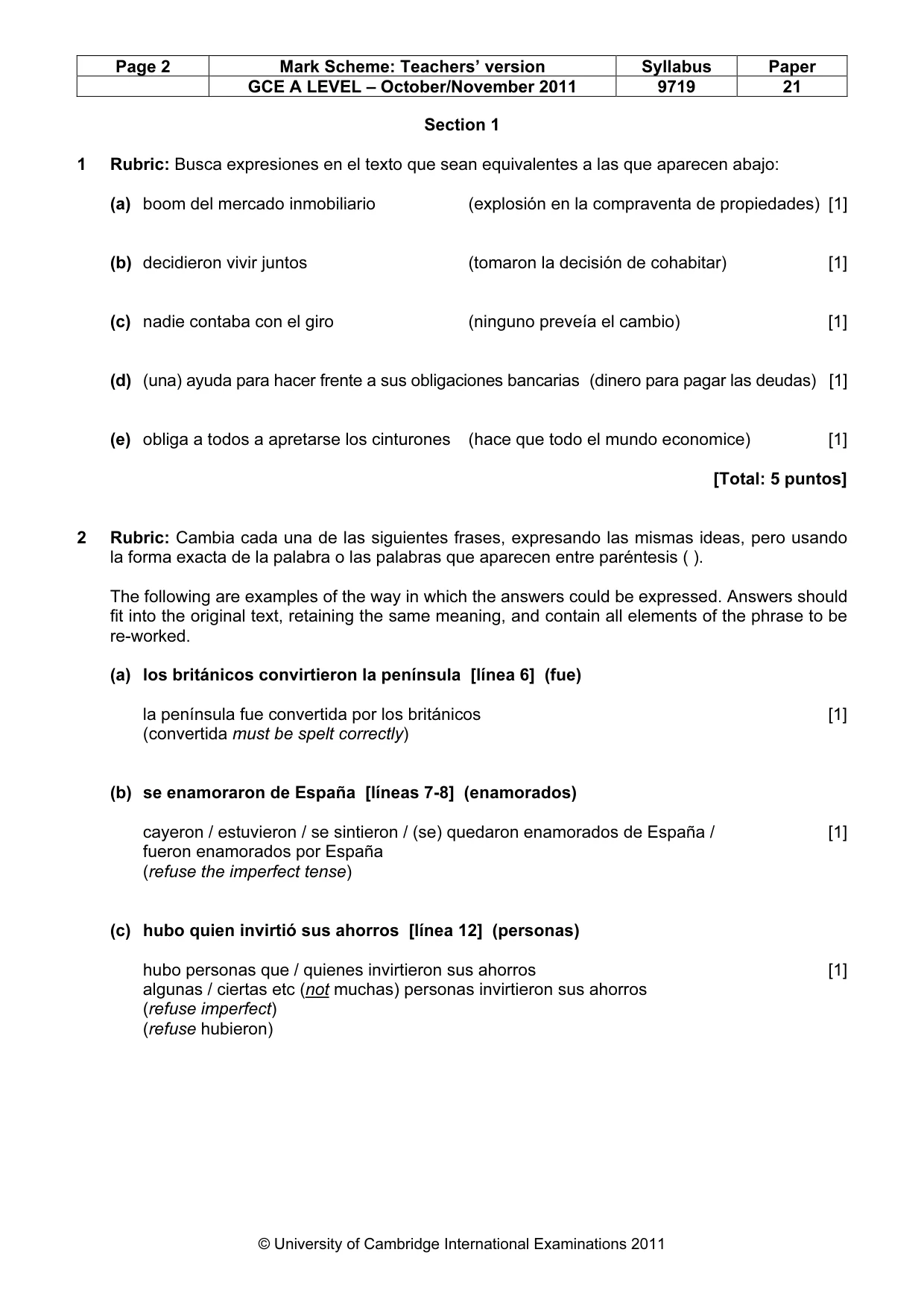 Mark scheme, page 2 of 9