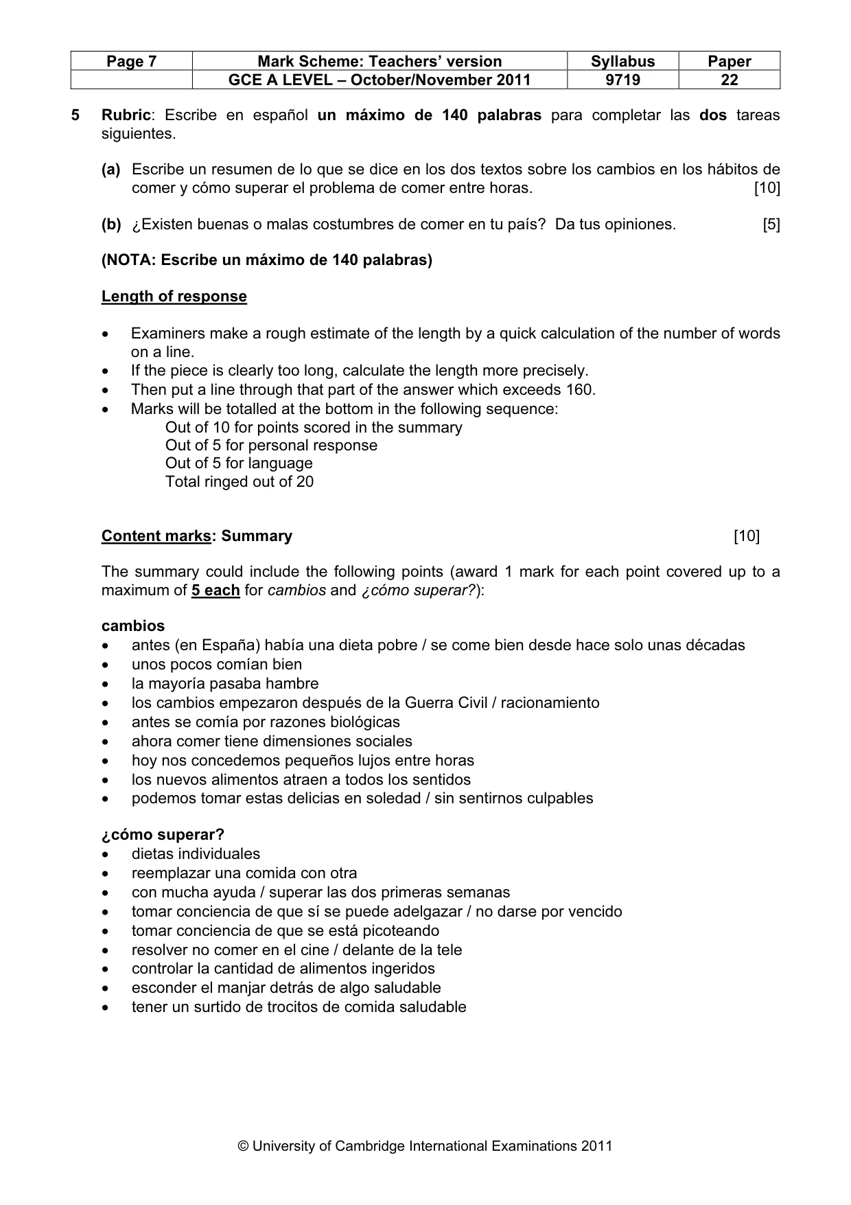 Mark scheme, page 7 of 8