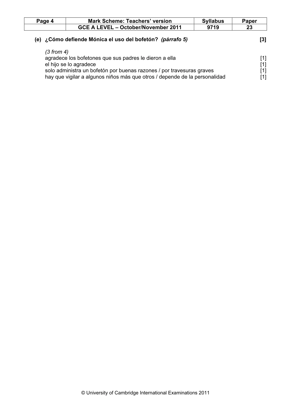 Mark scheme, page 4 of 10