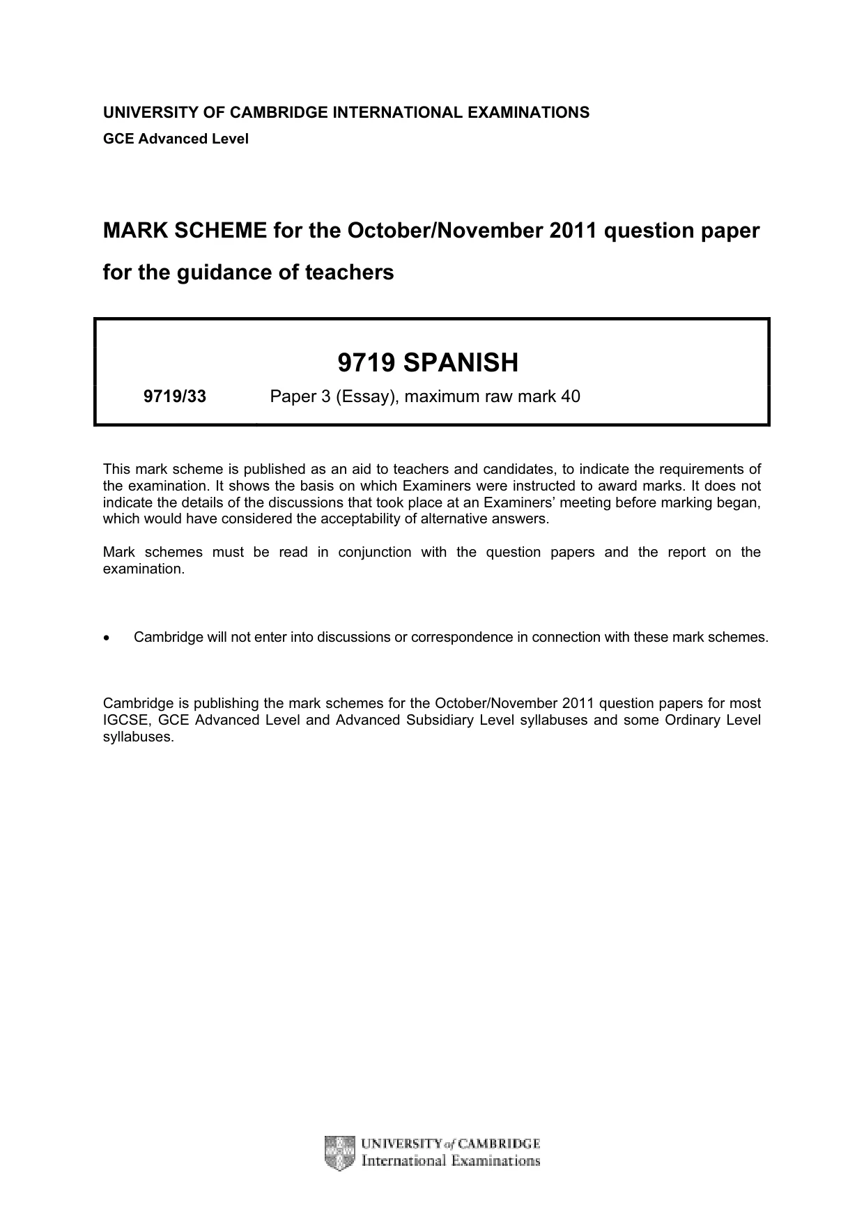Mark scheme, page 1 of 2