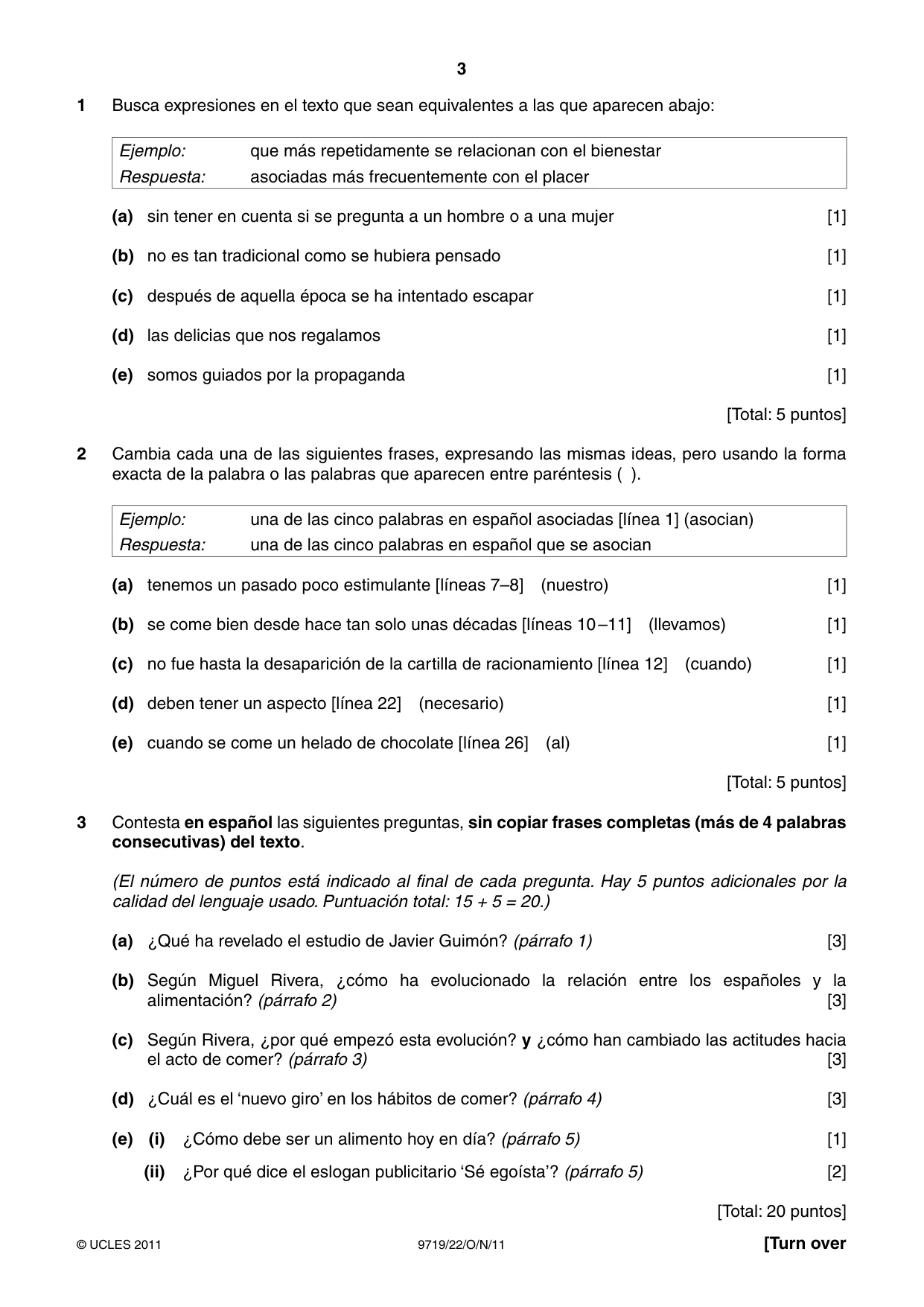 Cambridge A Level Spanish (A Level only) 9719 2011 Oct/Nov Paper 2 · Variant 2 question paper, page 3 of 8