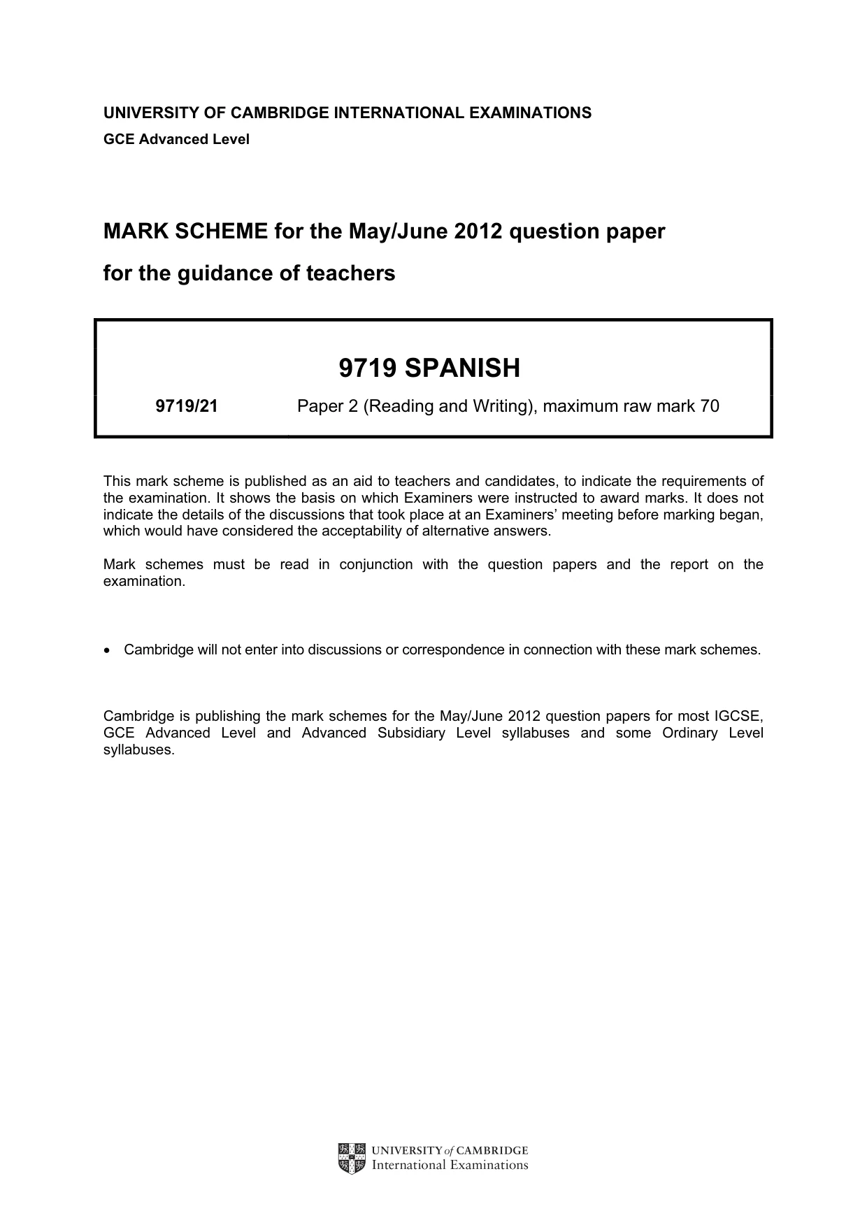 Mark scheme, page 1 of 10