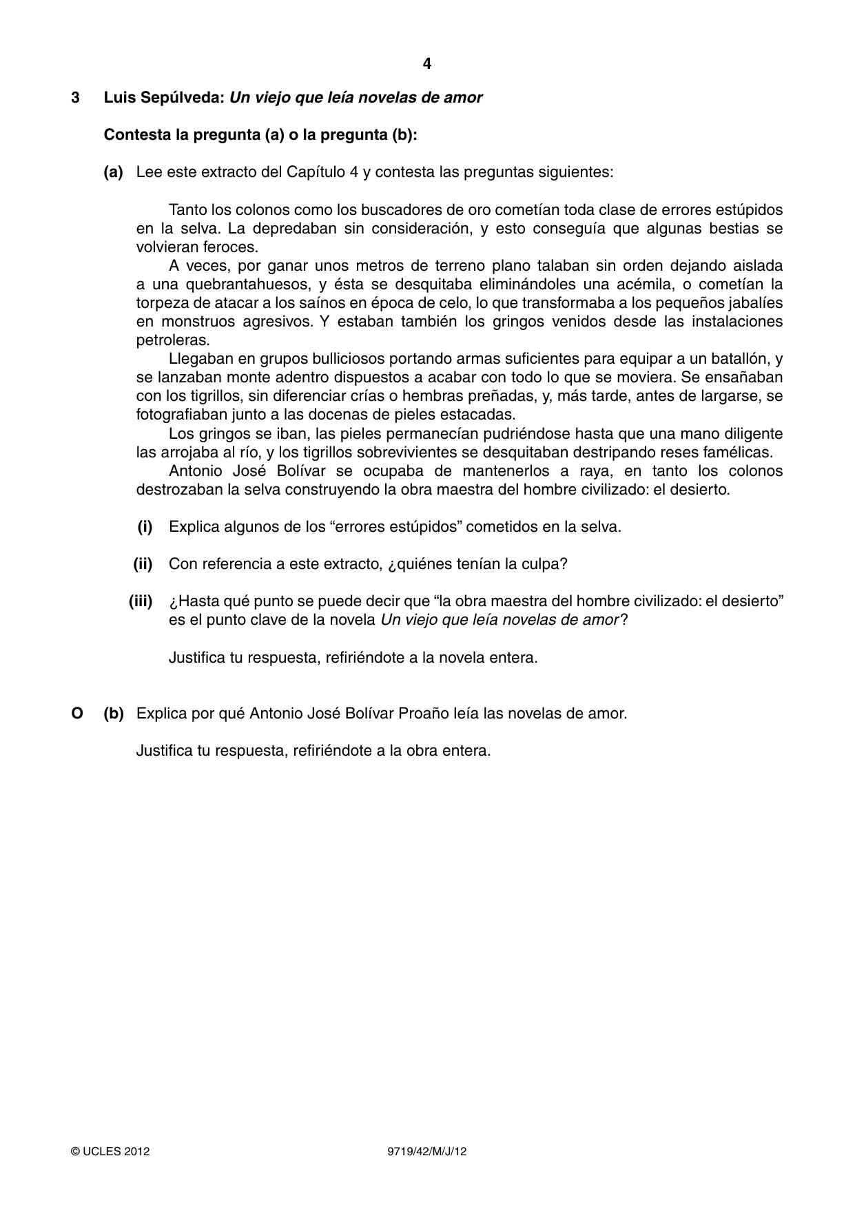 Cambridge A Level Spanish (A Level only) 9719 2012 May/June Paper 4 · Variant 2 question paper, page 4 of 8