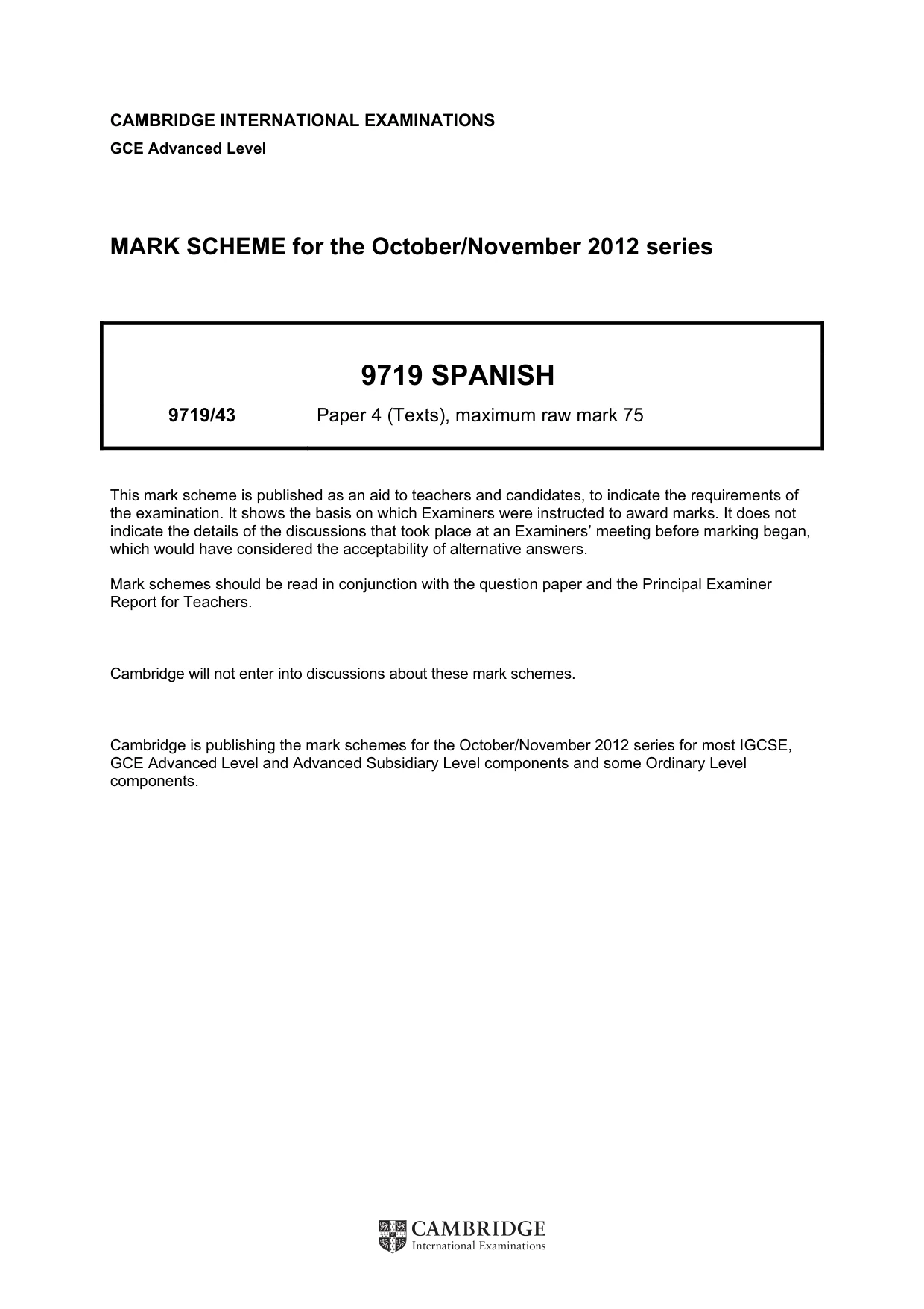 Mark scheme, page 1 of 3
