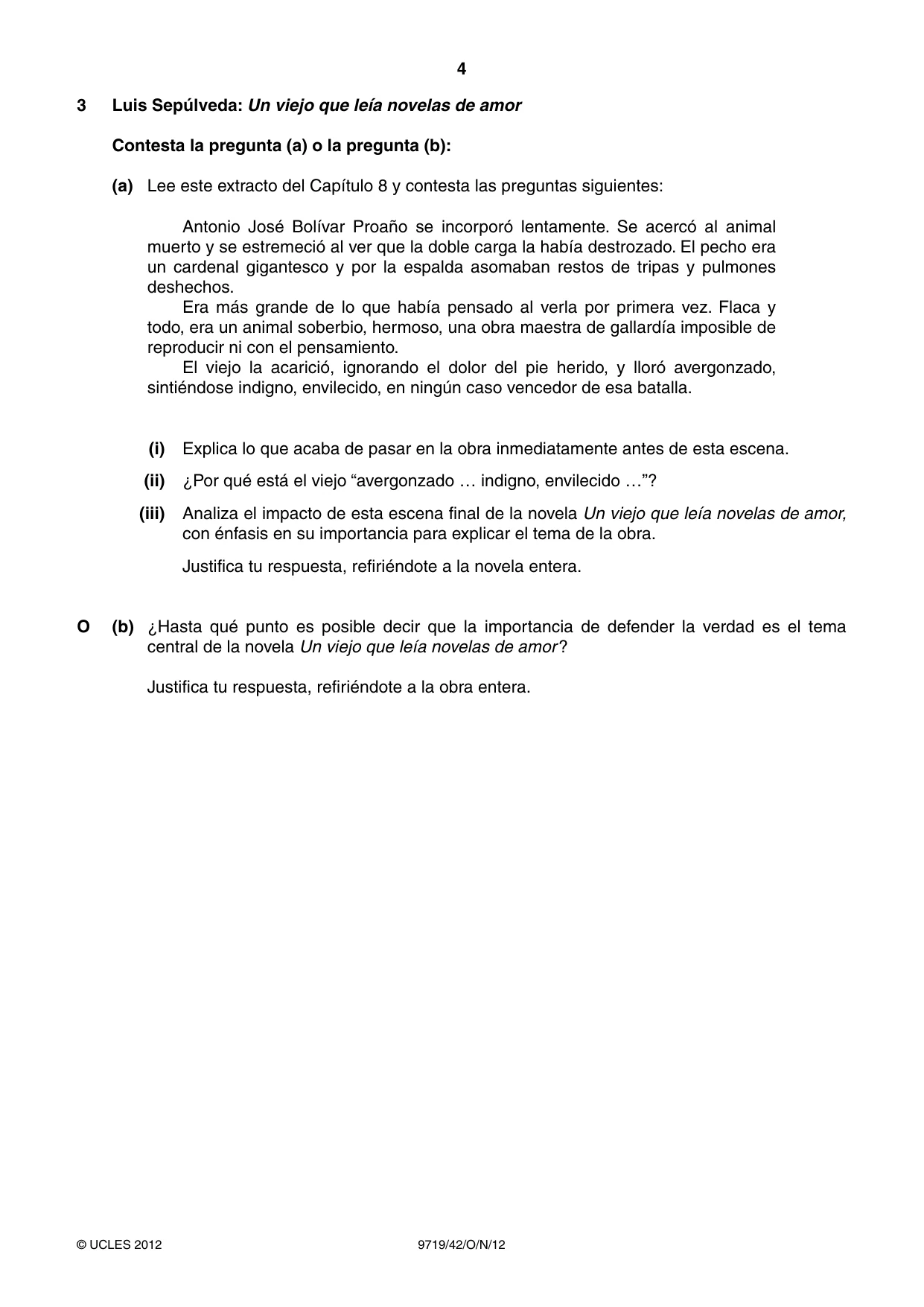 Cambridge A Level Spanish (A Level only) 9719 2012 Oct/Nov Paper 4 · Variant 2 question paper, page 4 of 8