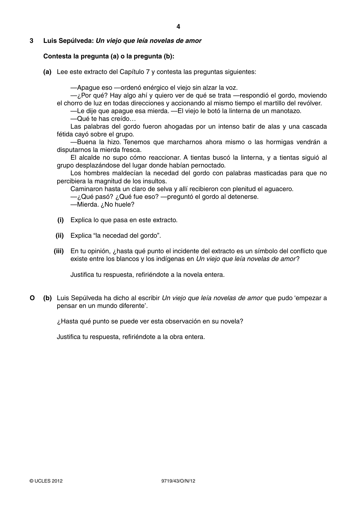 Cambridge A Level Spanish (A Level only) 9719 2012 Oct/Nov Paper 4 · Variant 3 question paper, page 4 of 8