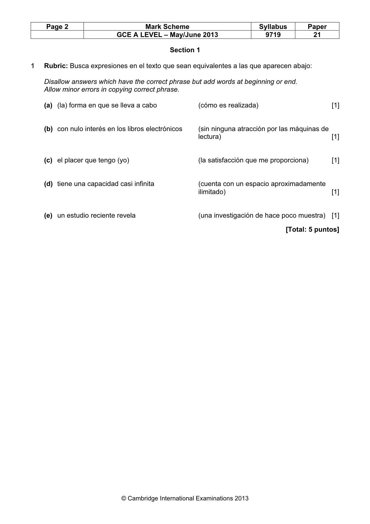 Mark scheme, page 2 of 11