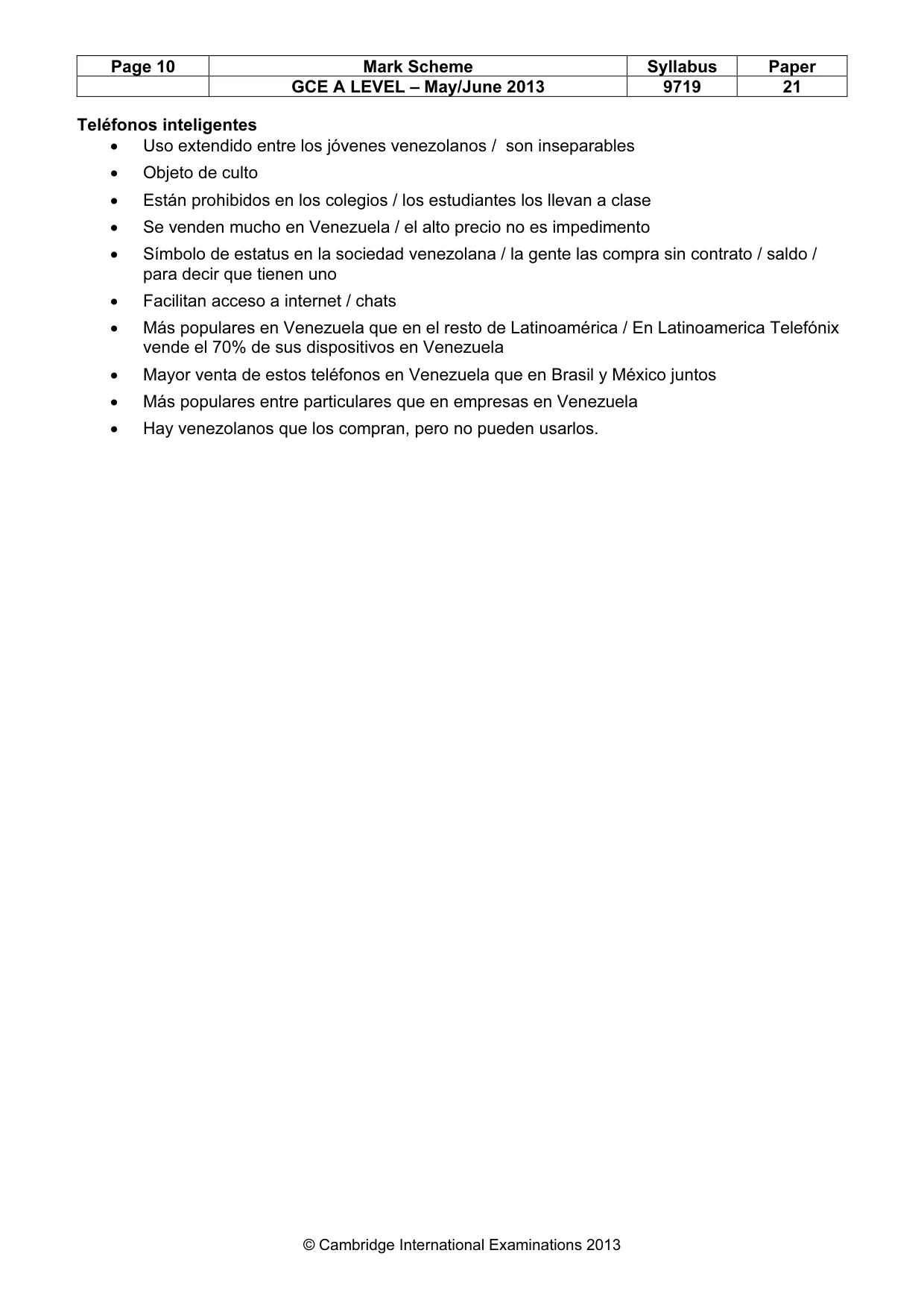 Mark scheme, page 10 of 11