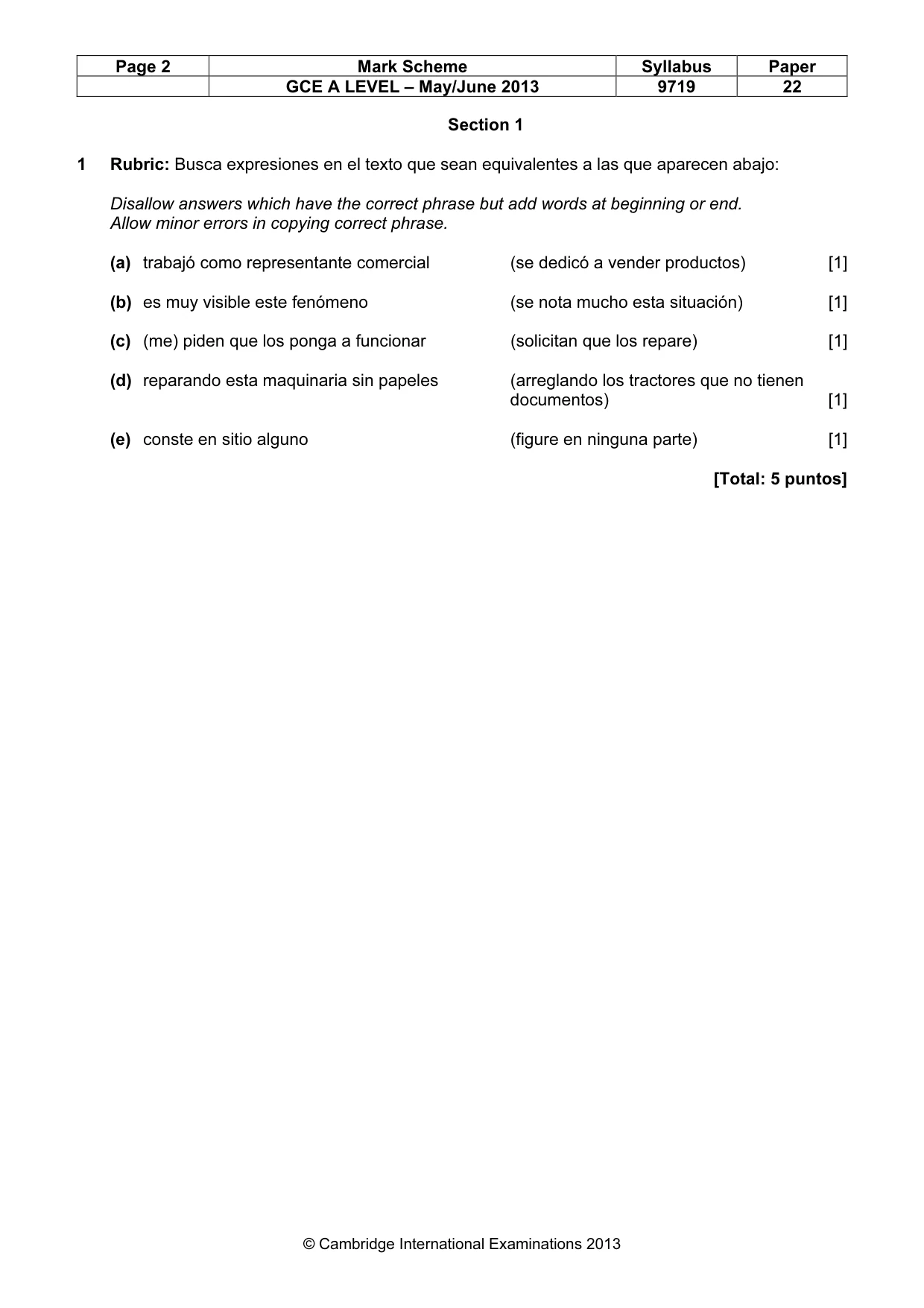 Mark scheme, page 2 of 9