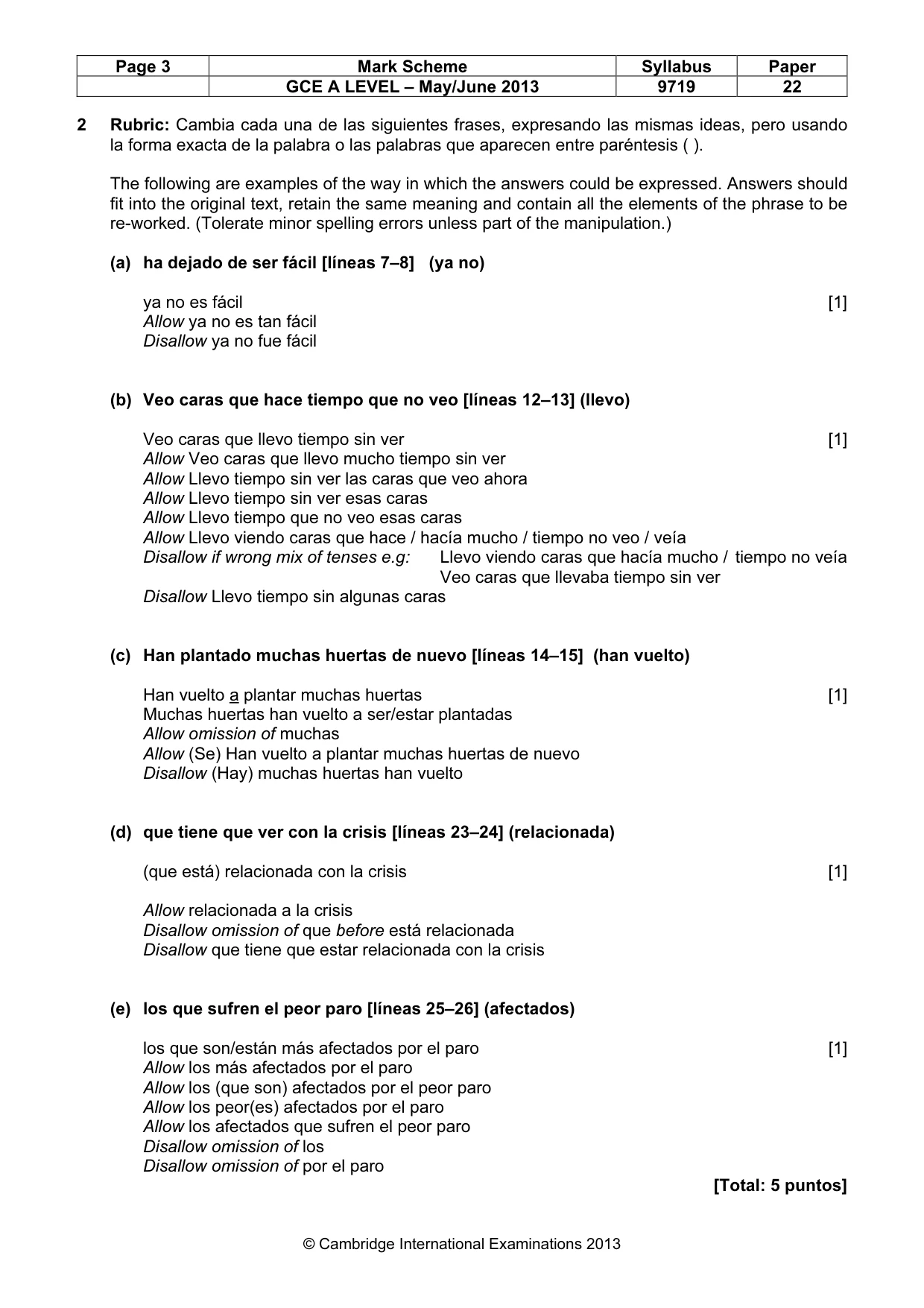 Mark scheme, page 3 of 9