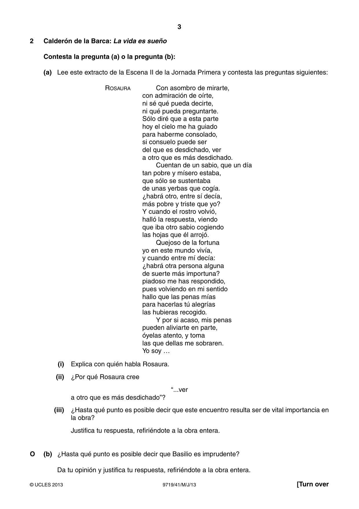 Cambridge A Level Spanish (A Level only) 9719 2013 May/June Paper 4 · Variant 1 question paper, page 3 of 8
