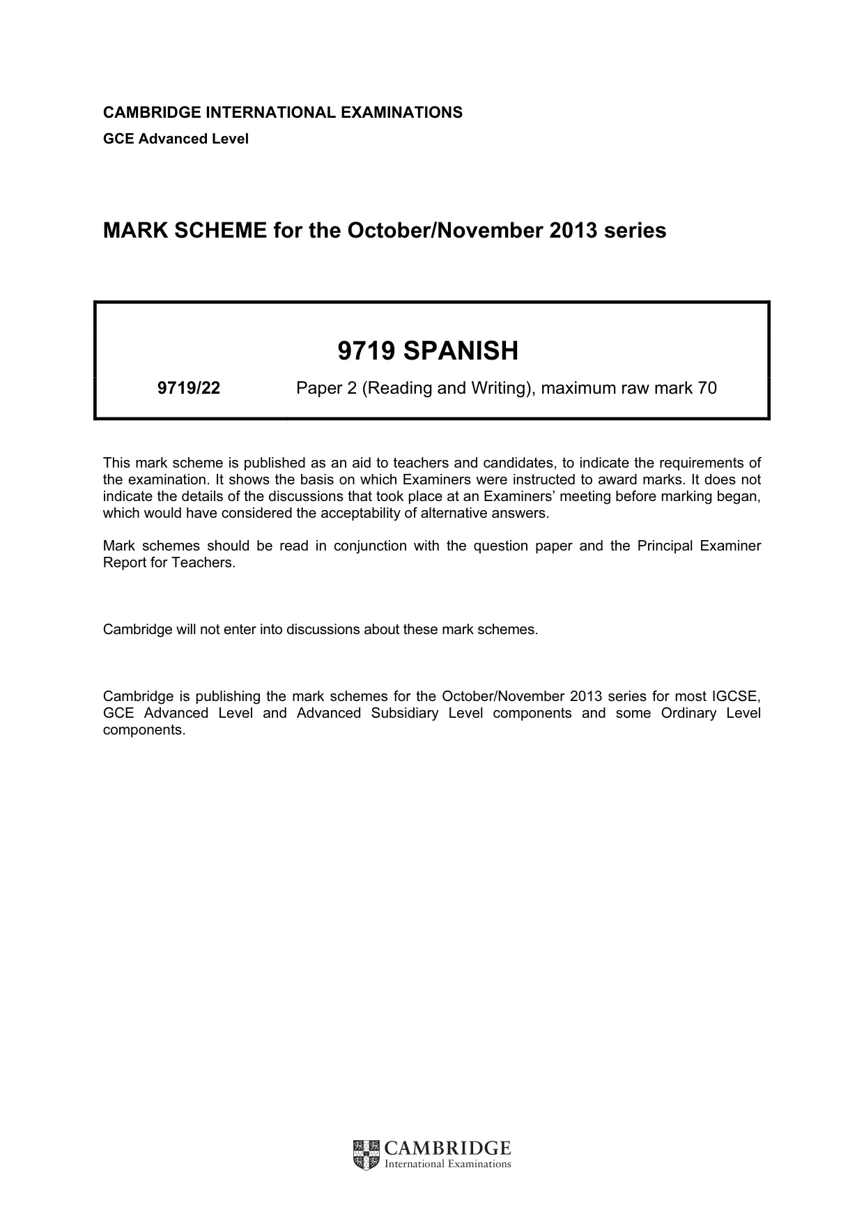 Mark scheme, page 1 of 9
