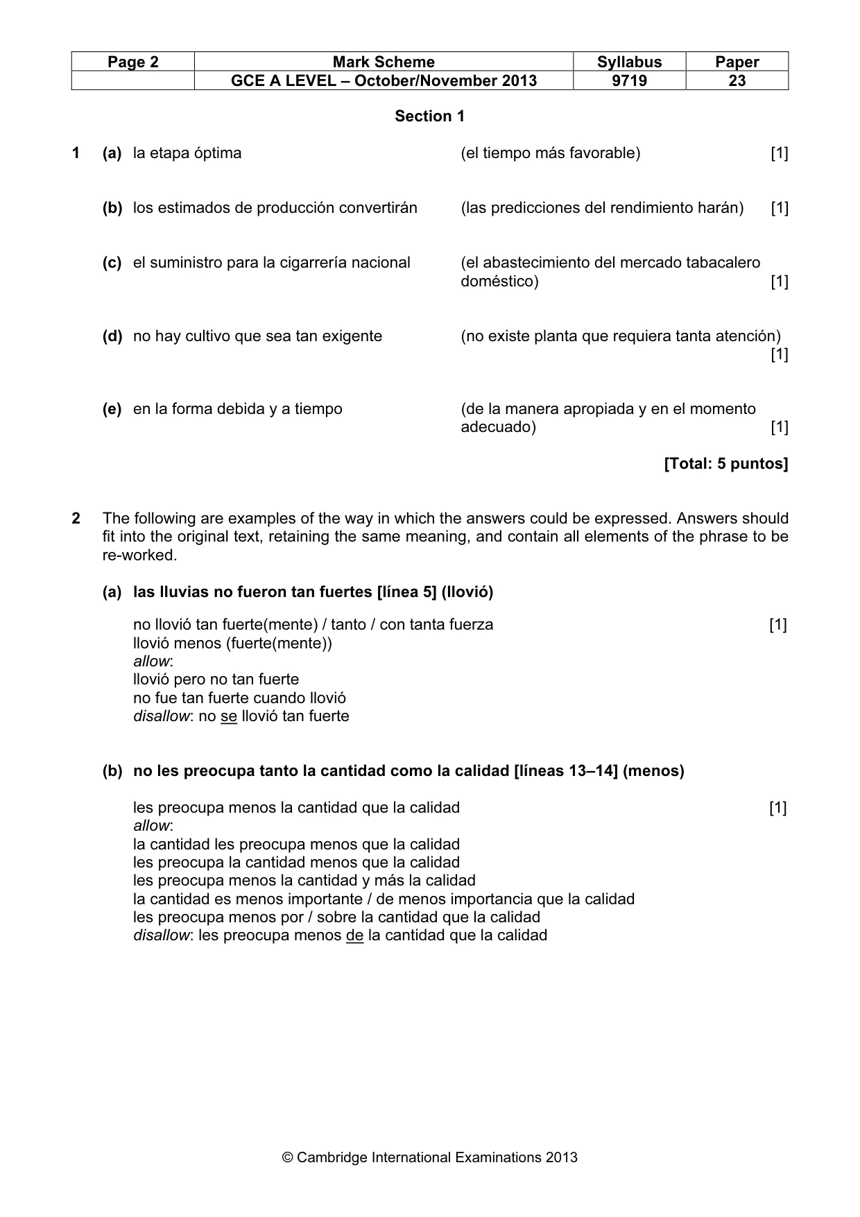 Mark scheme, page 2 of 9