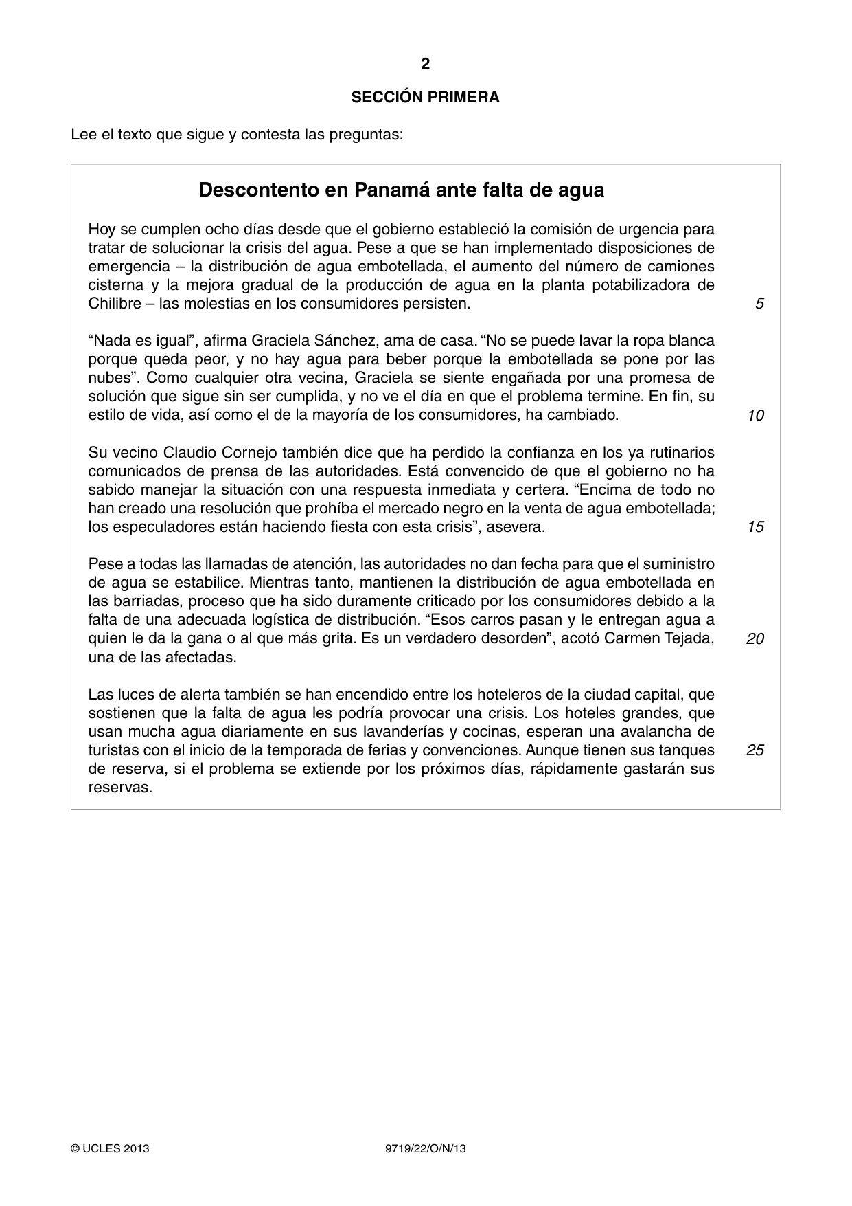 Cambridge A Level Spanish (A Level only) 9719 2013 Oct/Nov Paper 2 · Variant 2 question paper, page 2 of 8