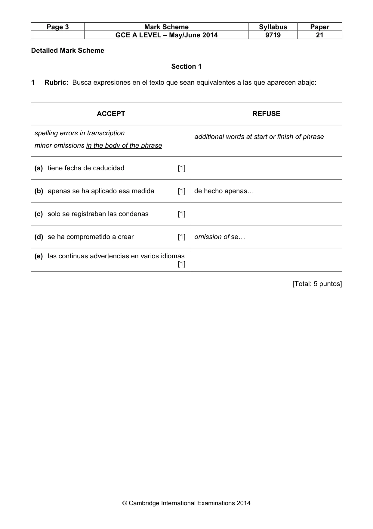 Mark scheme, page 3 of 13