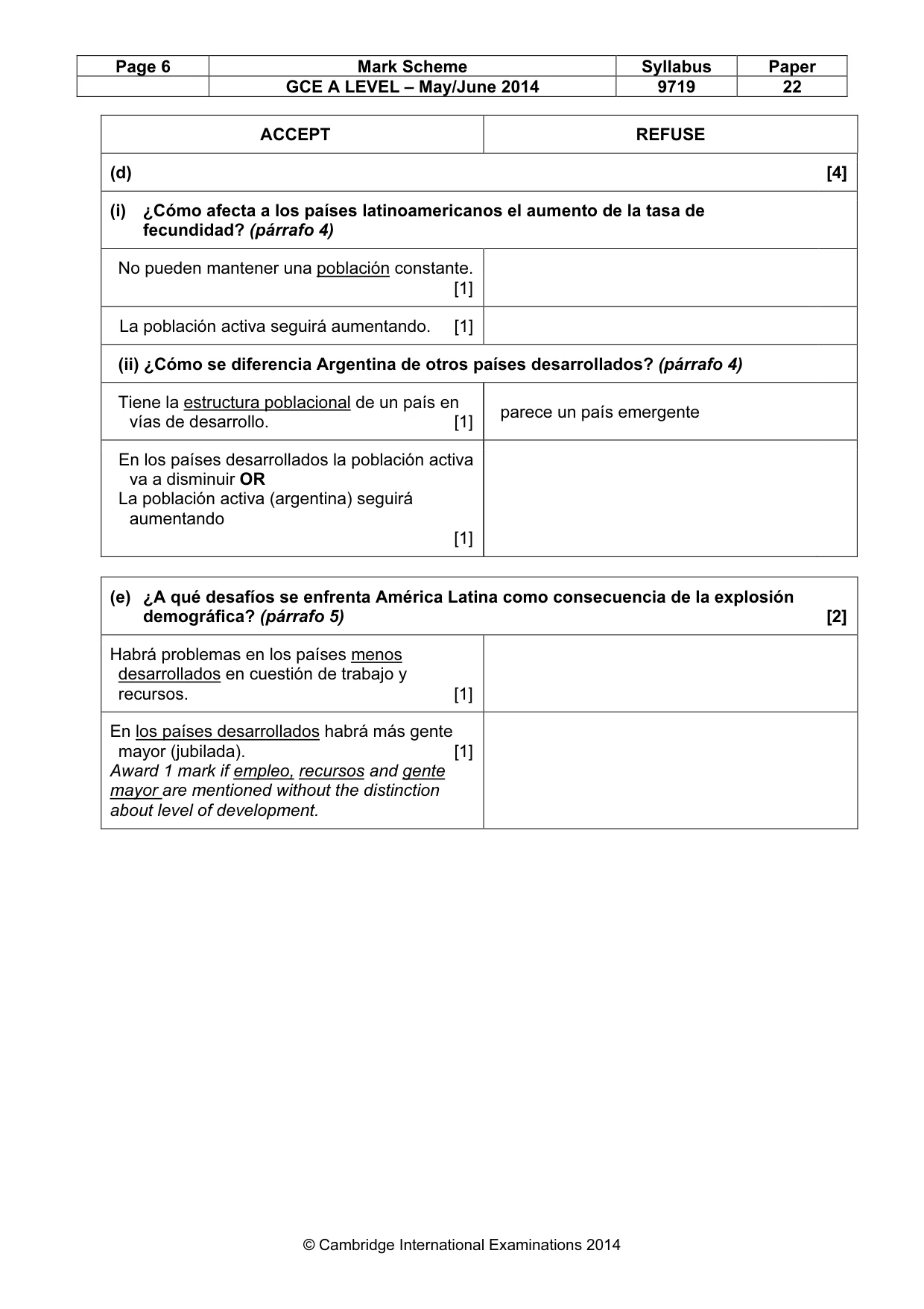 Mark scheme, page 6 of 13