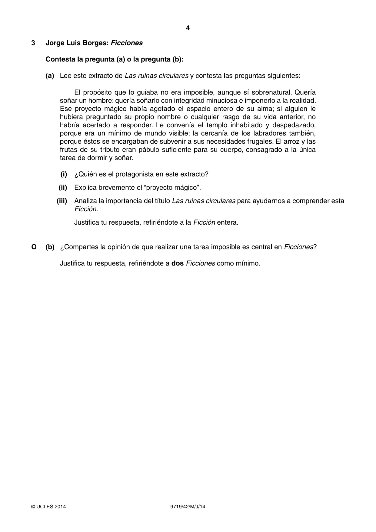 Cambridge A Level Spanish (A Level only) 9719 2014 May/June Paper 4 · Variant 2 question paper, page 4 of 8